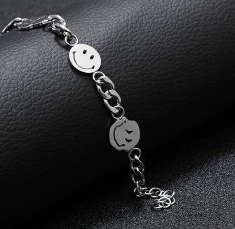 Jewelry Smile Face bracelet vintage chain Size ONE SIZE - 1 Thumbnail