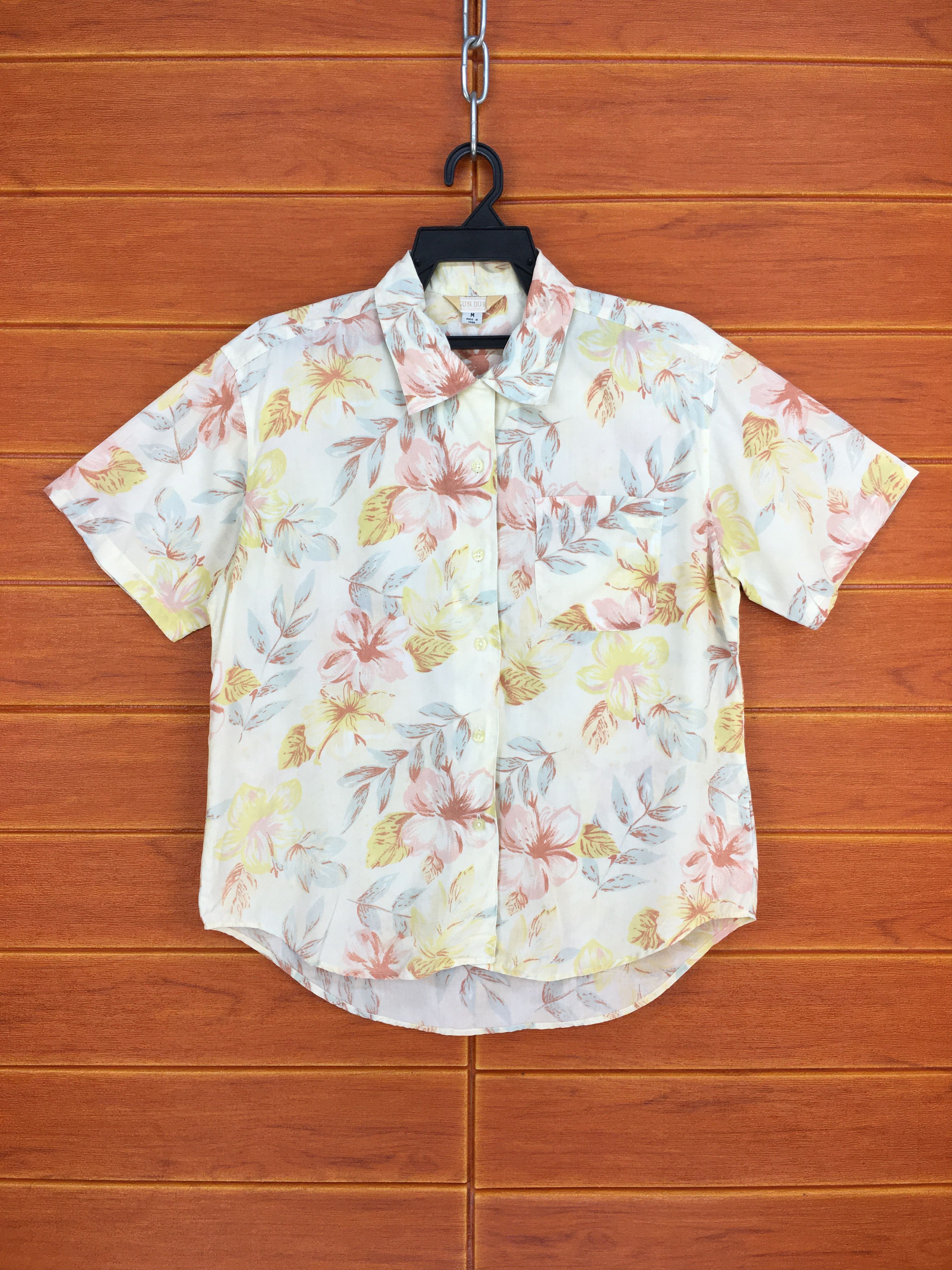 Japanese Brand Japanese Hawaiian SUN DURA Flowers Women Shirt Size US M / EU 48-50 / 2 - 1 Thumbnail