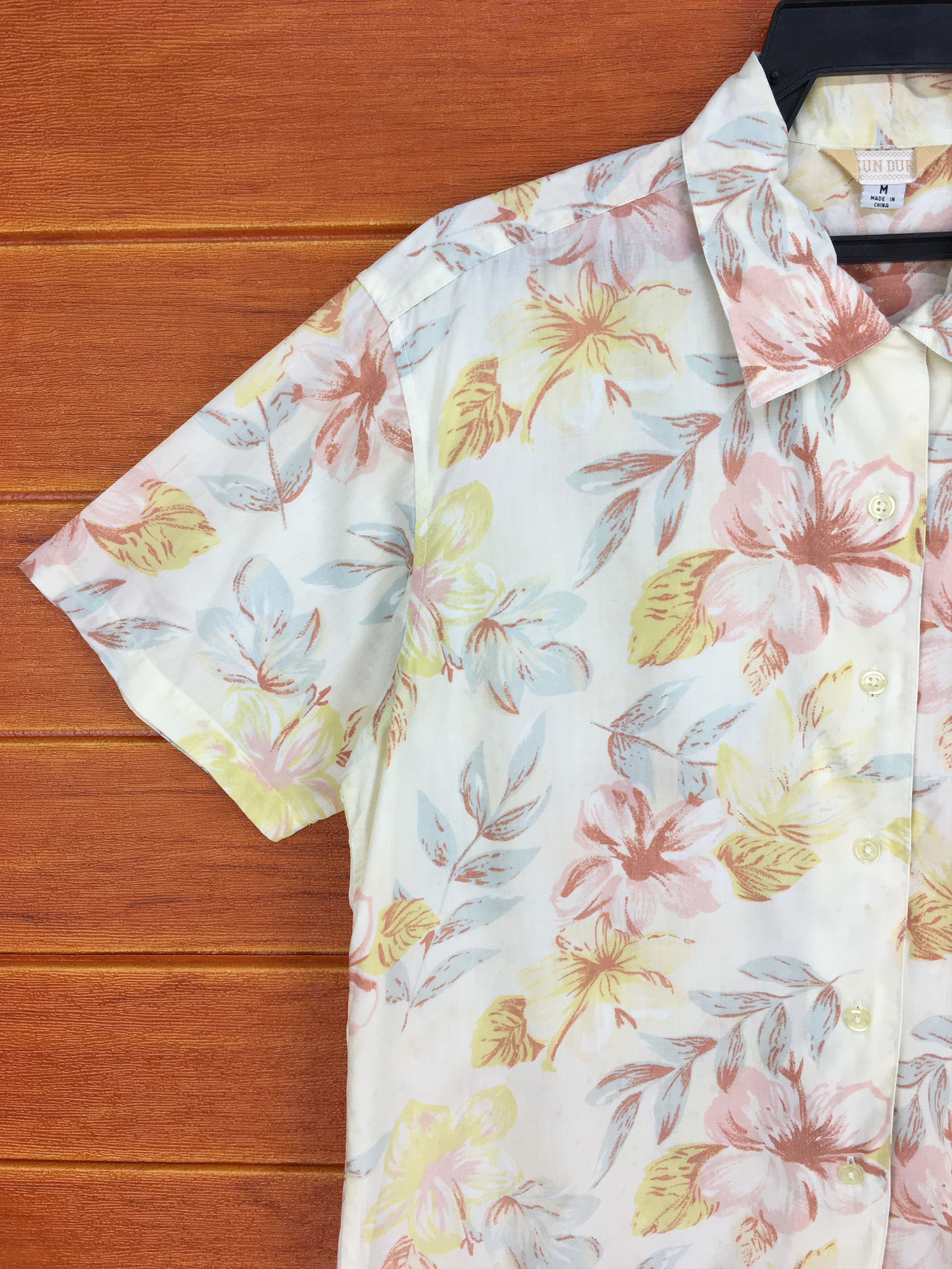 Japanese Brand Japanese Hawaiian SUN DURA Flowers Women Shirt Size US M / EU 48-50 / 2 - 2 Thumbnail