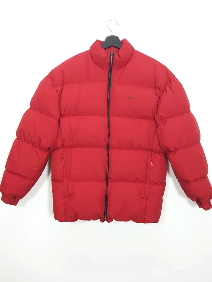image of (Mint) Nike Swoosh Goose Down Puffer Winter Jacket Red, Men's (Size XL)