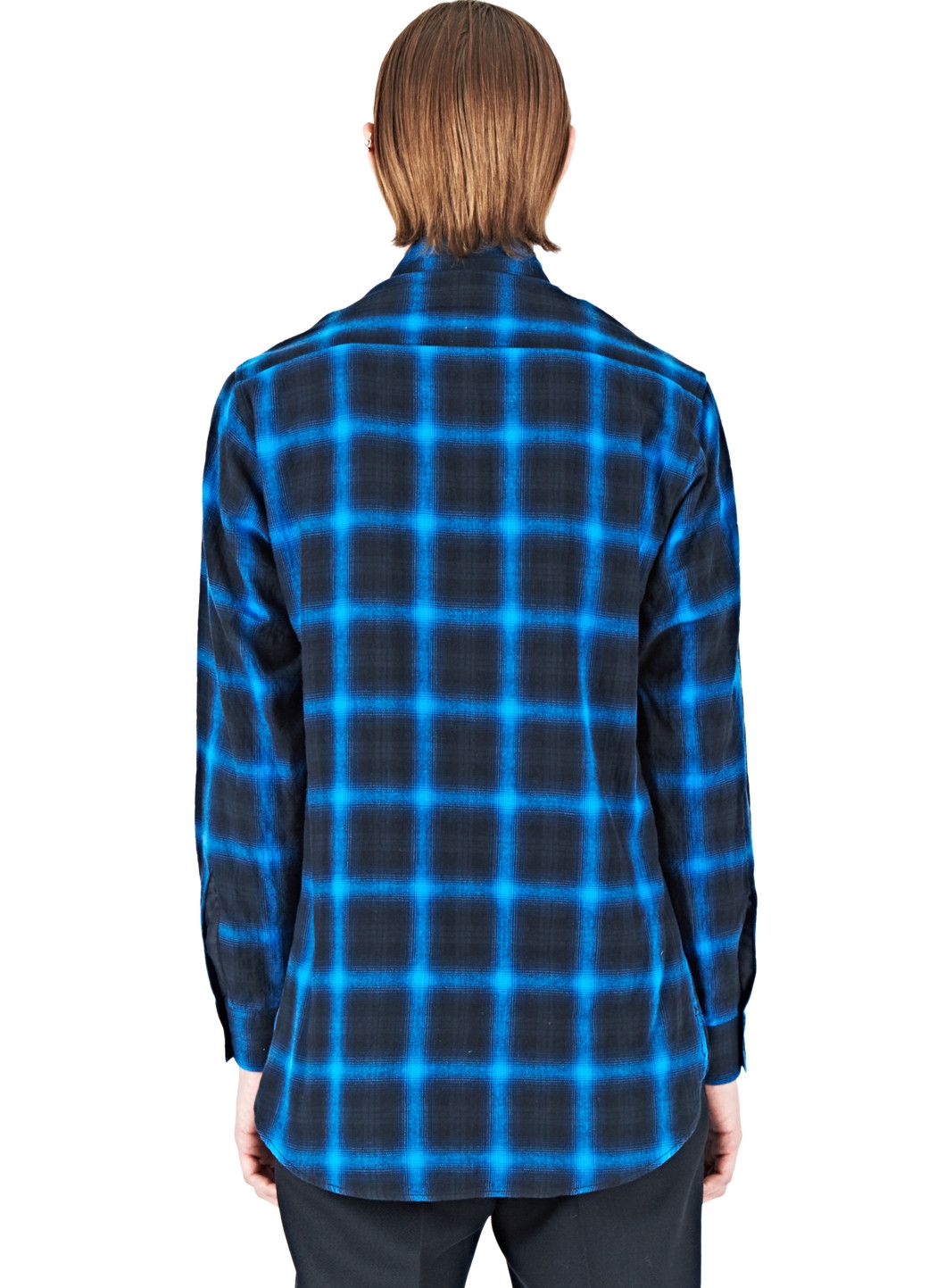 Saint Laurent Paris Oversized Blue and black Tartan Plaid Cotton Flannel Size US M / EU 48-50 / 2 - 11 Thumbnail