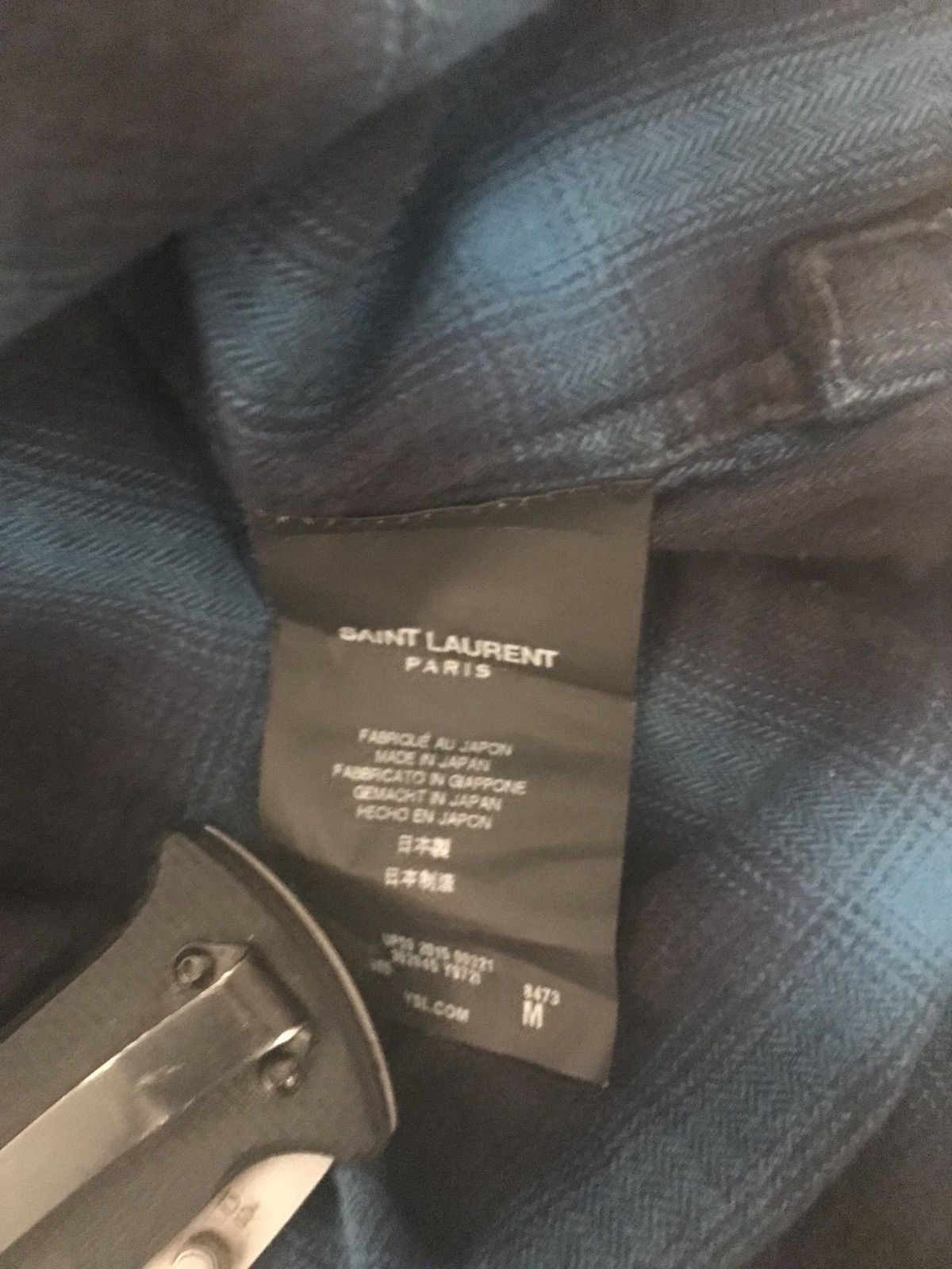 Saint Laurent Paris Oversized Blue and black Tartan Plaid Cotton Flannel Size US M / EU 48-50 / 2 - 8 Thumbnail