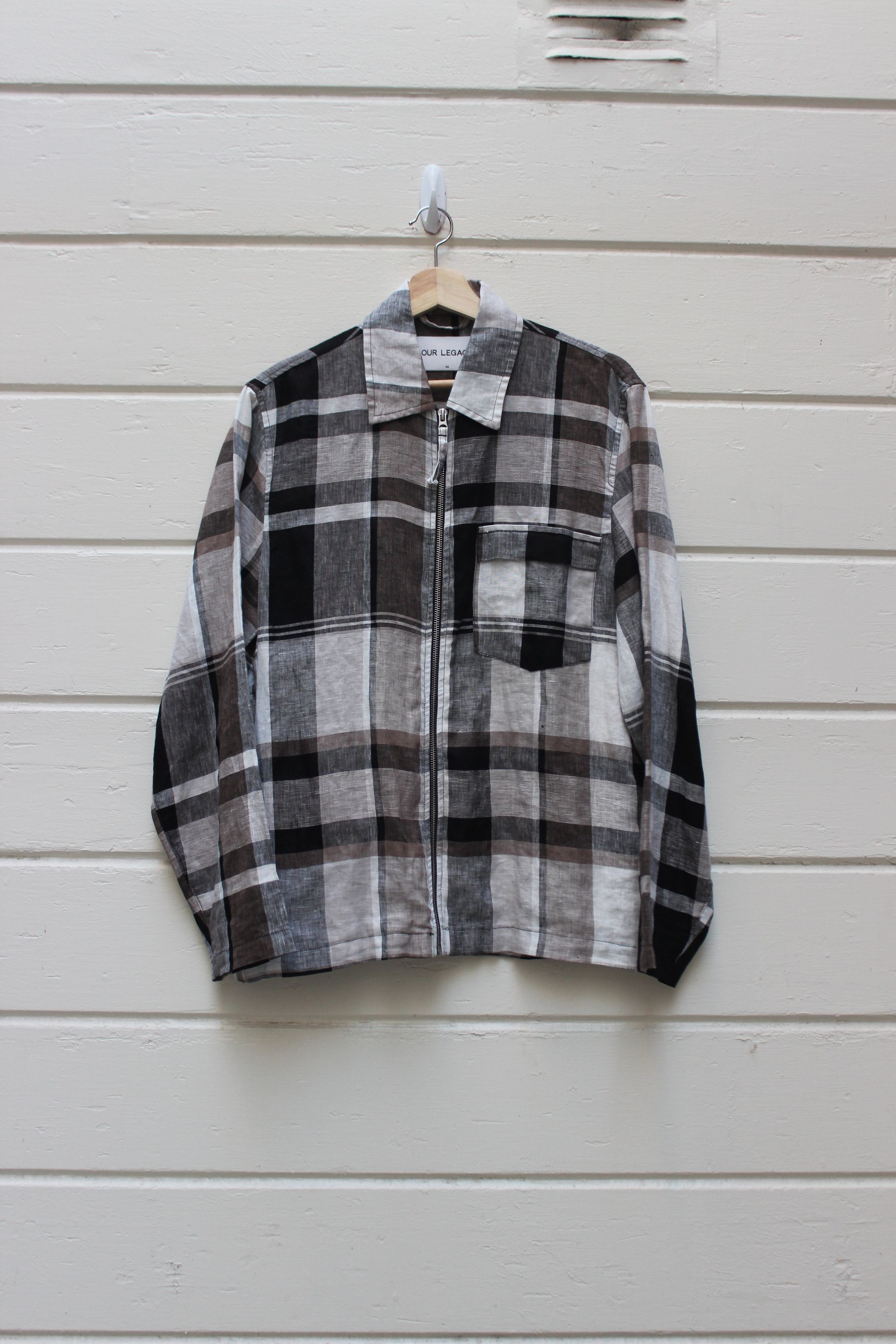 image of Our Legacy Multi-Check Tech Blouson in Plaid, Men's (Size Medium)