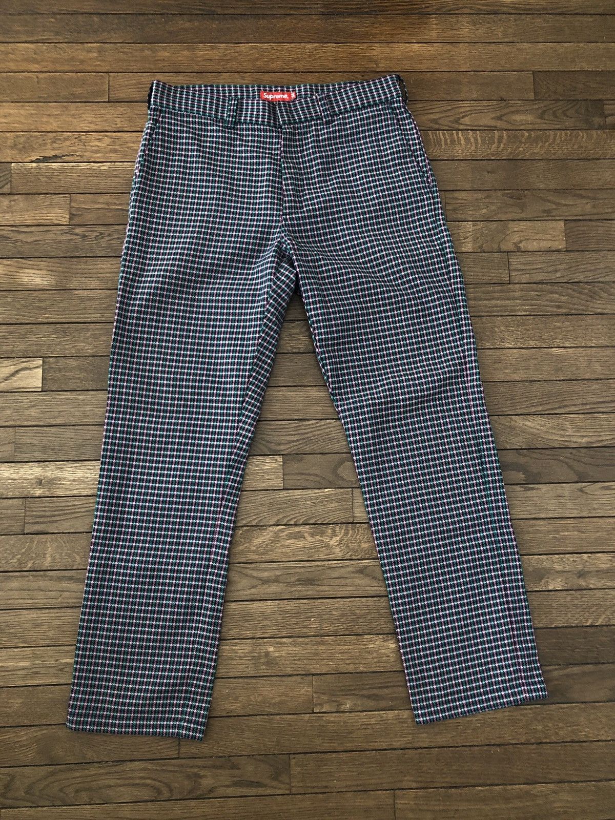 20FW Supreme Work Pant Houndstooth 36 茶 - ワークパンツ/カーゴパンツ