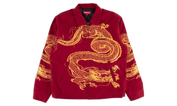 Supreme SUPREME DRAGON WORK JACKET RED SZ M | Grailed