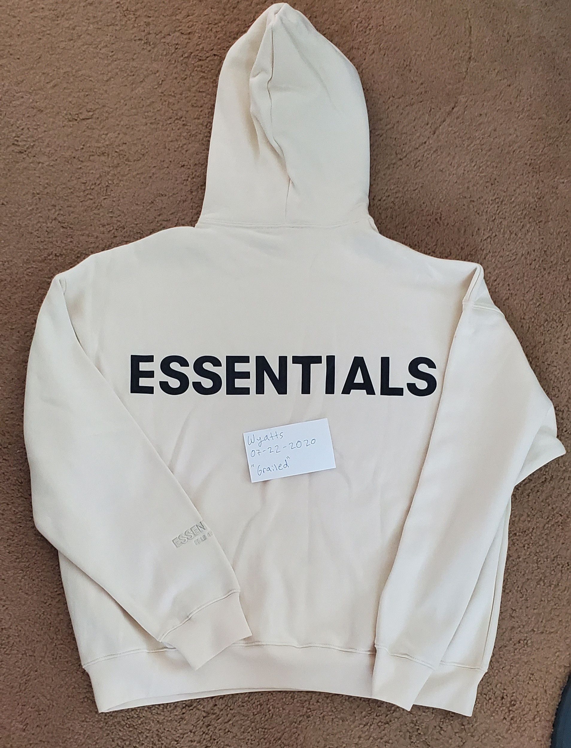 Fear of God FEAR OF GOD ESSENTIALS Buttercream 3M Logo Pullover Hoodie