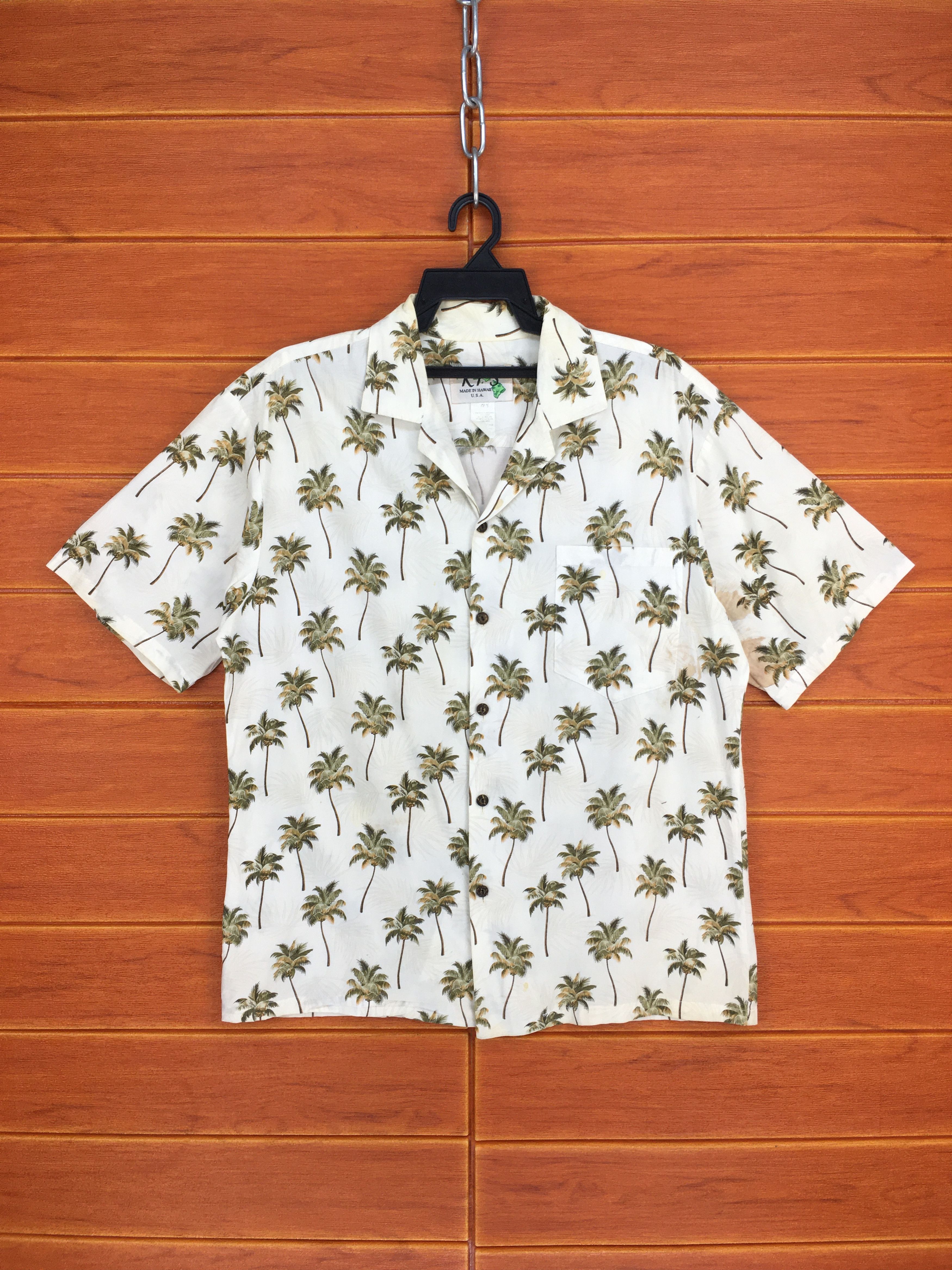 Vintage KYs Coconut Trees Hawaiian Shirt / Aloha Wear