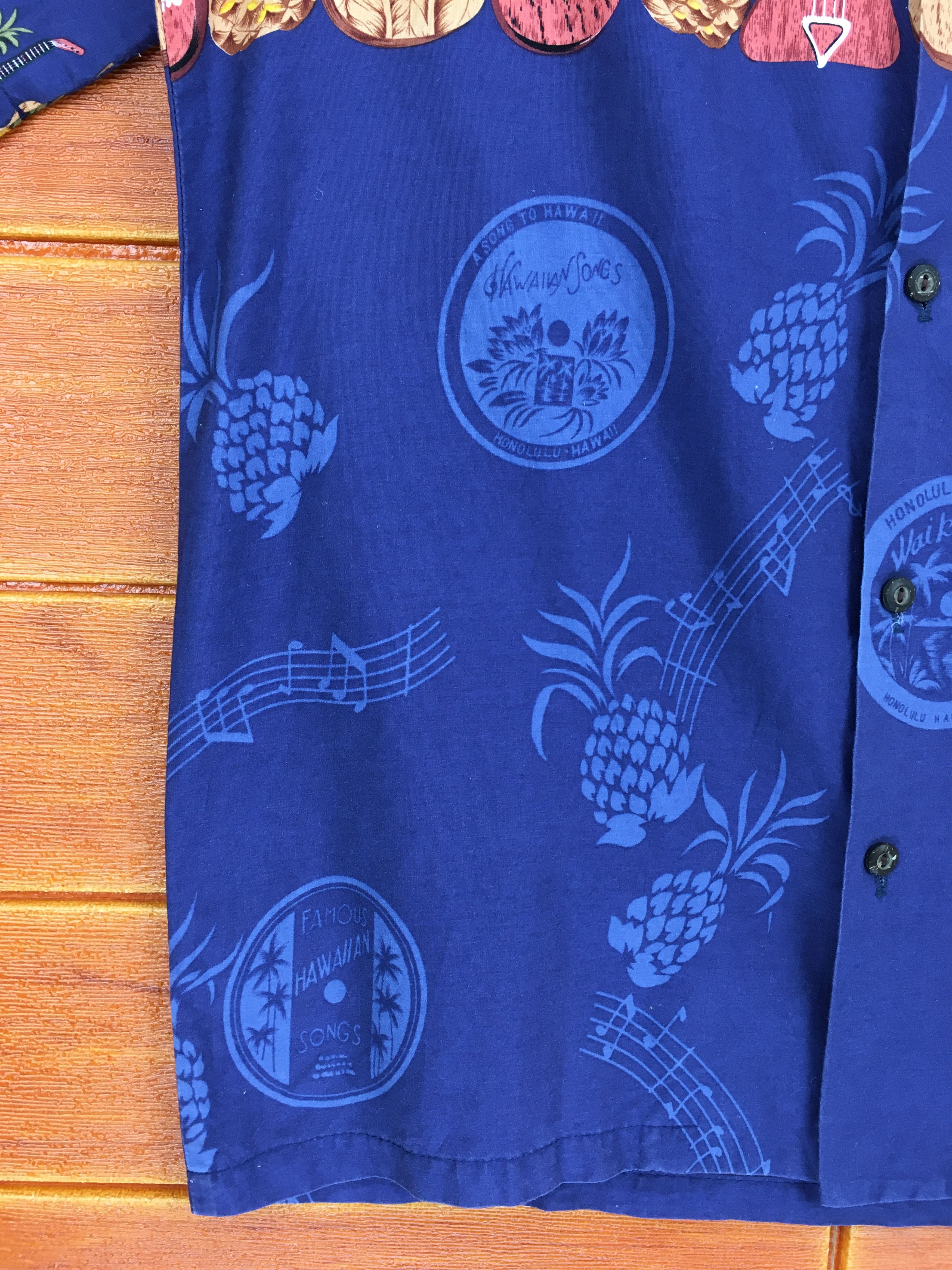 Vintage Vintage Hawaiian WINNIE FASHION Guitars Pineapples Shirt Size US M / EU 48-50 / 2 - 3 Thumbnail