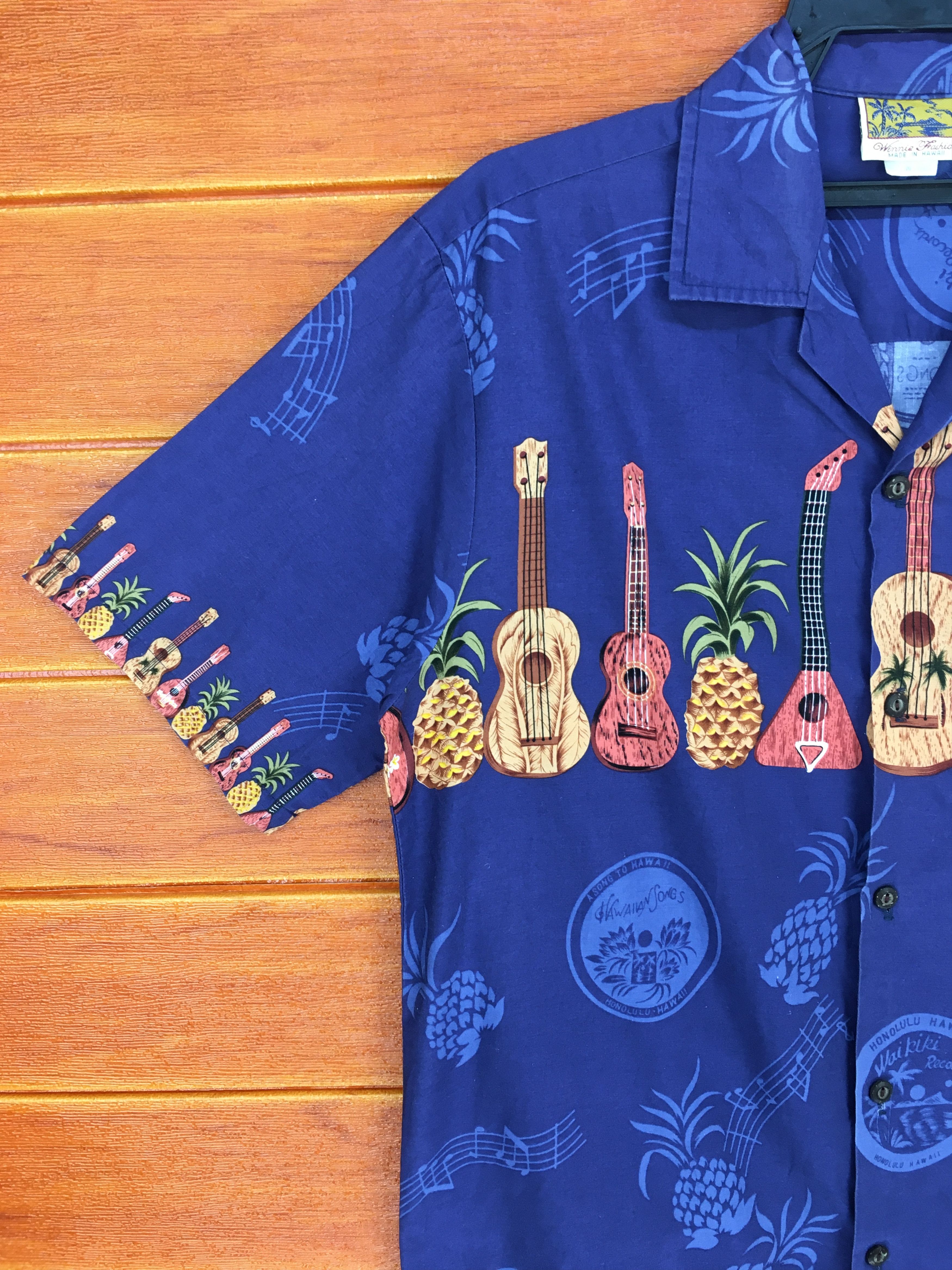 Vintage Vintage Hawaiian WINNIE FASHION Guitars Pineapples Shirt Size US M / EU 48-50 / 2 - 2 Thumbnail