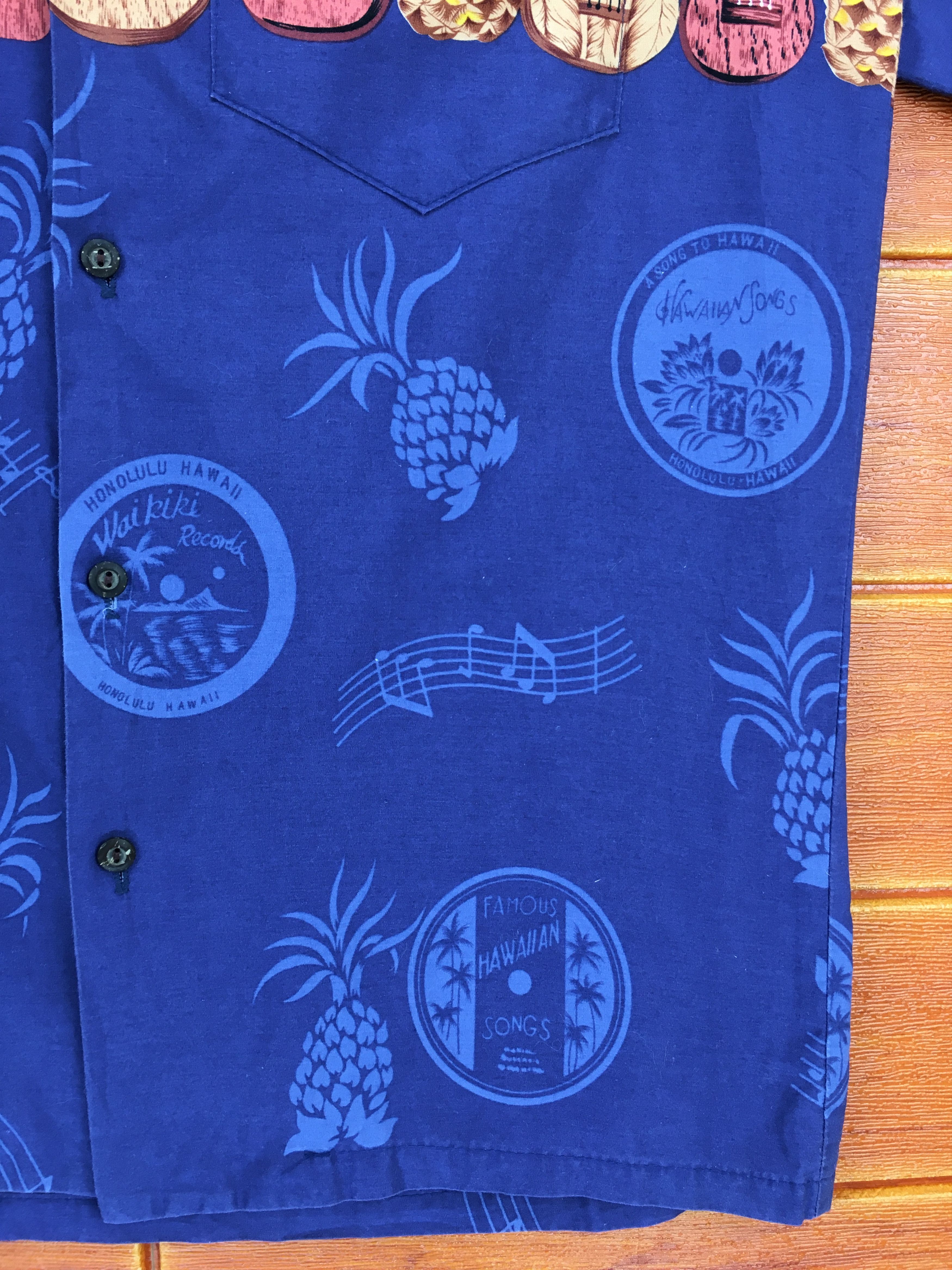 Vintage Vintage Hawaiian WINNIE FASHION Guitars Pineapples Shirt Size US M / EU 48-50 / 2 - 4 Thumbnail