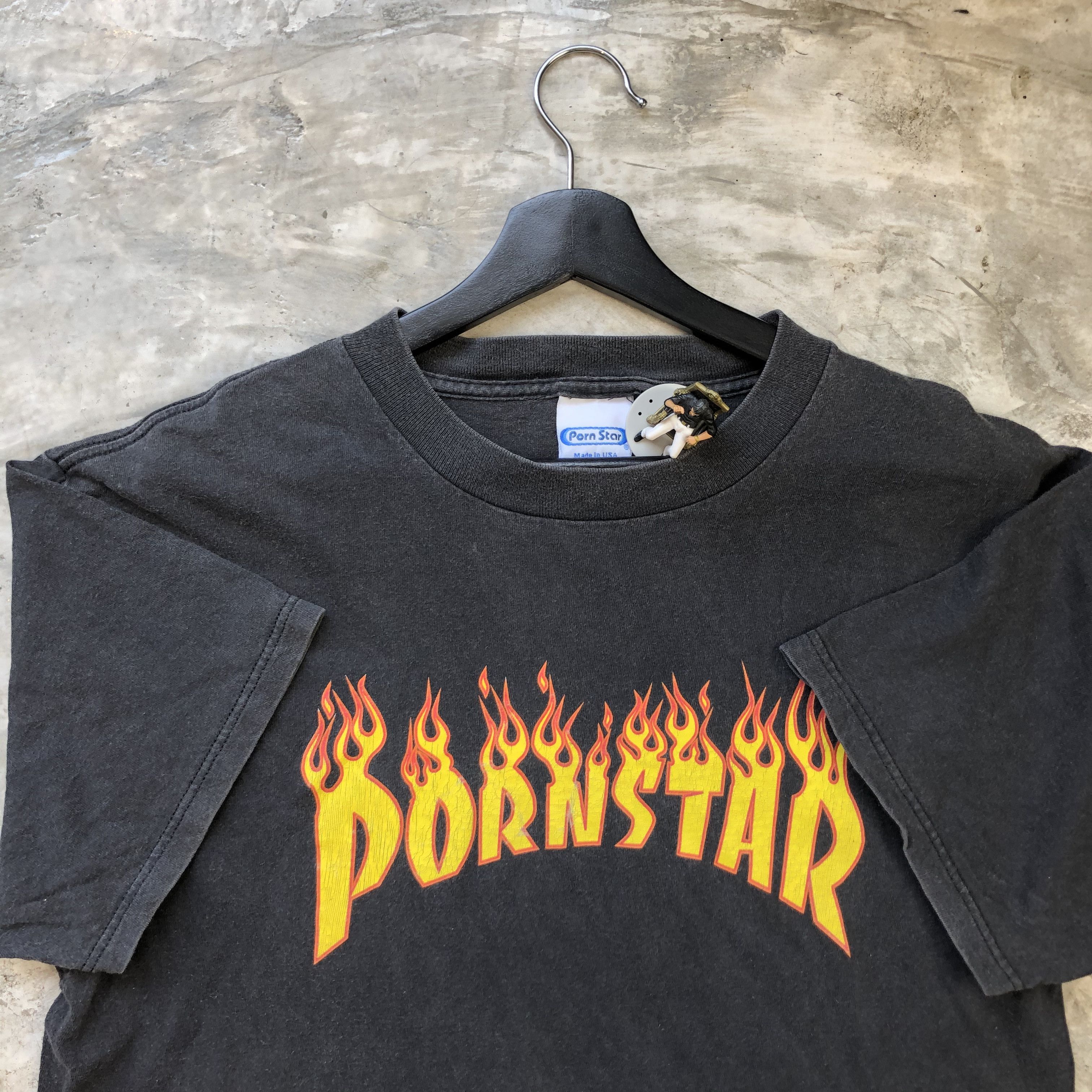 Vintage VINTAGE PORNSTAR THRASHER RIP SHIRT | Grailed