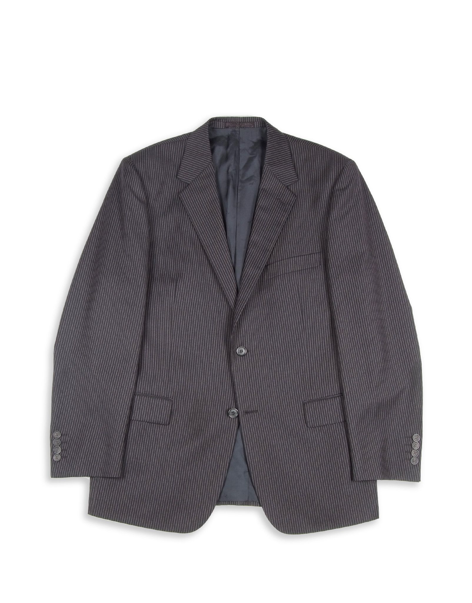 Saint Laurent Paris × Yves Saint Laurent Yves Saint Laurent Vintage Striped 2 Buttons Wool Blazer Size 42R - 1 Thumbnail