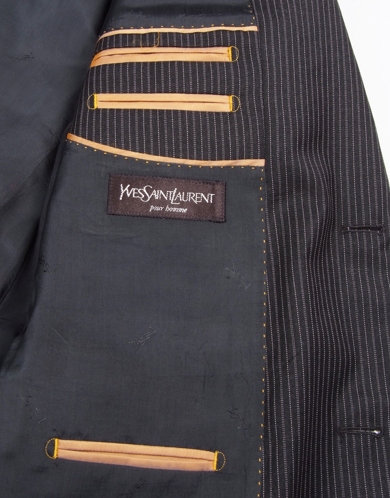 Saint Laurent Paris × Yves Saint Laurent Yves Saint Laurent Vintage Striped 2 Buttons Wool Blazer Size 42R - 8 Thumbnail