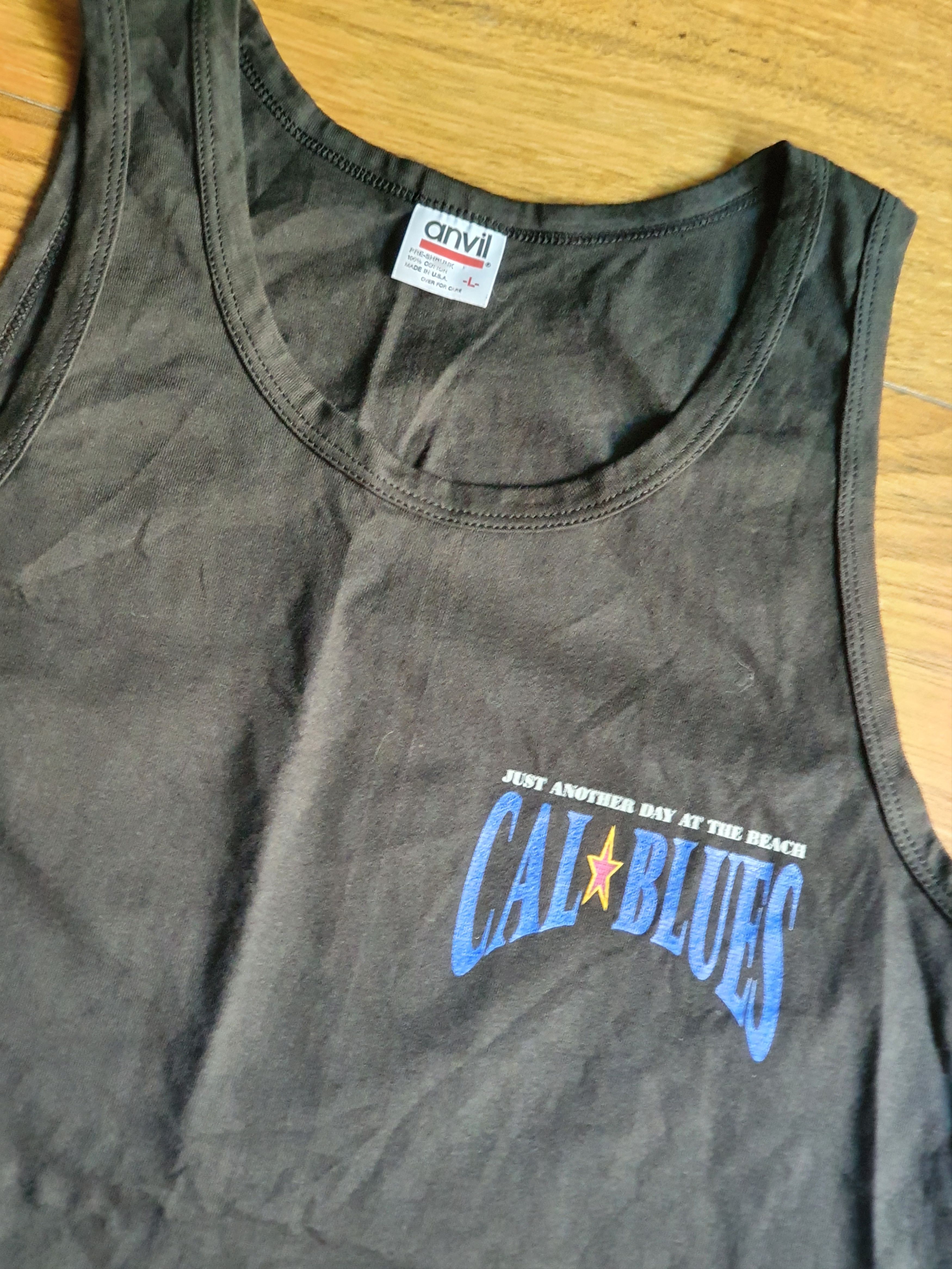 Vintage Cali Blues Just Another Day at The Beach 90s tank top,sz L Size US L / EU 52-54 / 3 - 3 Thumbnail