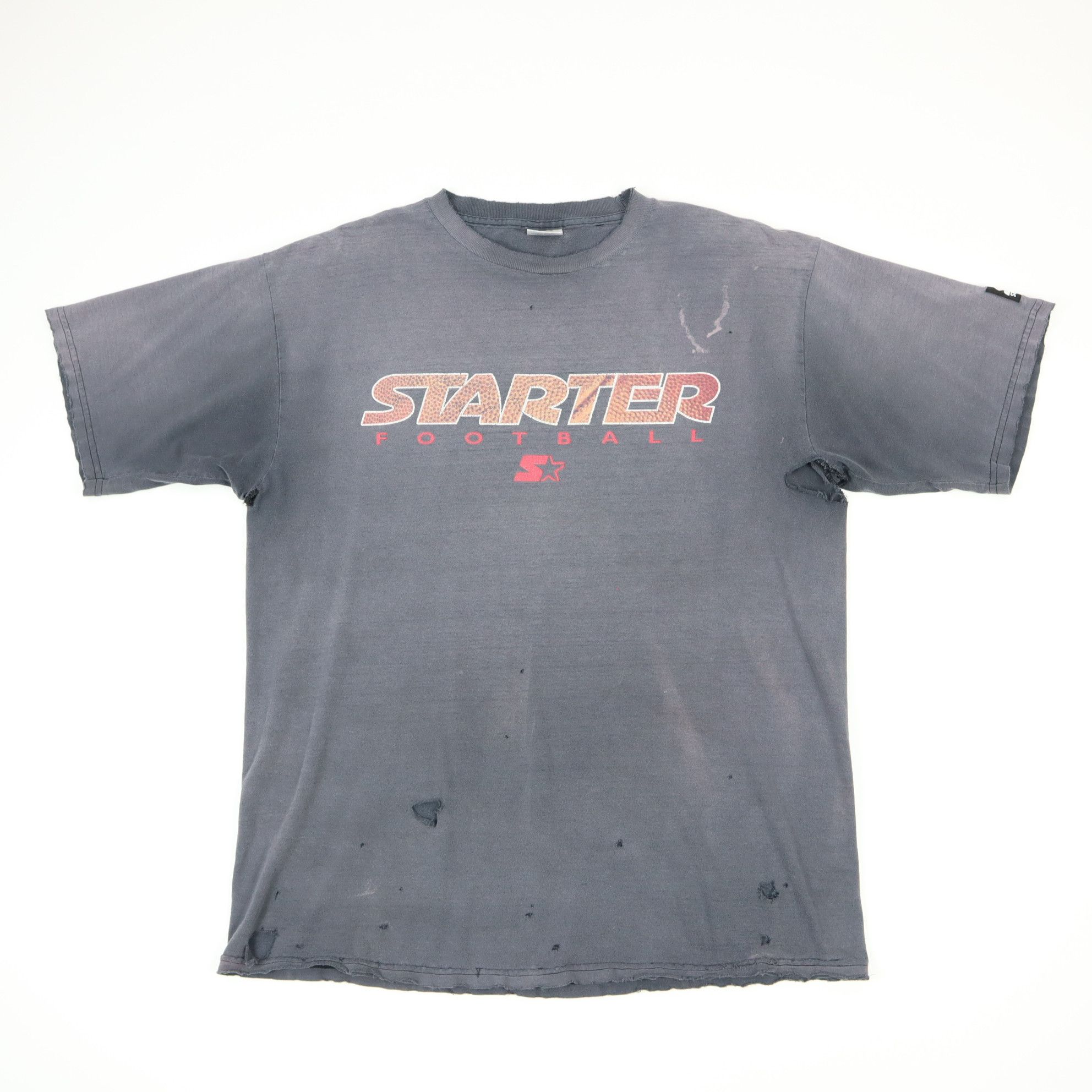 Starter × Vintage Thrashed Sun Faded Vintage 90's Starter Football T-Shirt Size US XL / EU 56 / 4 - 1 Thumbnail