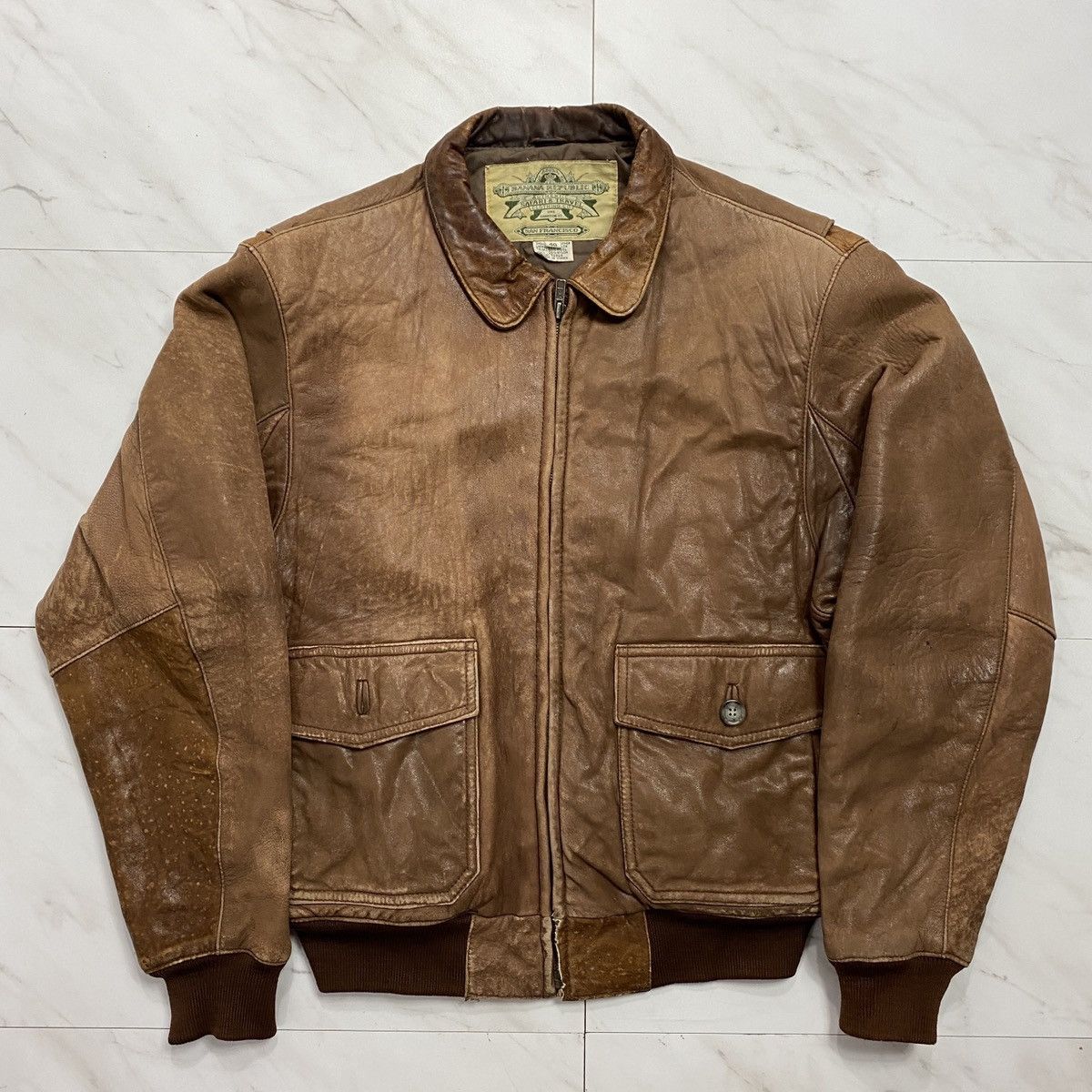Banana Republic 1980s Vintage Banana Republic Leather A-2 Bomber 