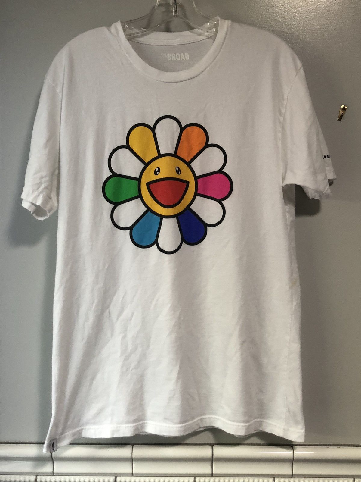 The broad museum hot x takashi murakami flower short sleeves white tee t-shirt