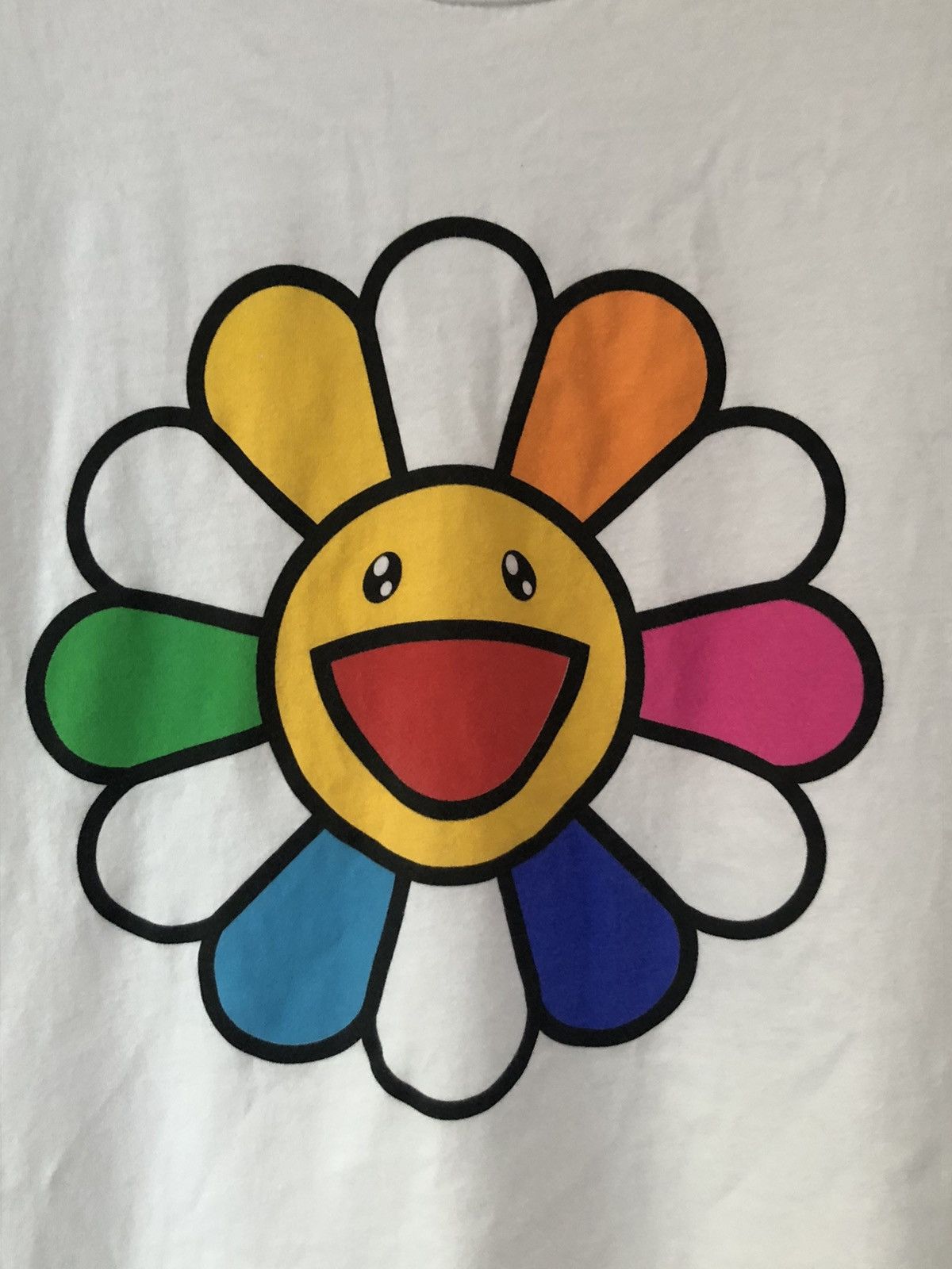 The broad museum hot x takashi murakami flower short sleeves white tee t-shirt