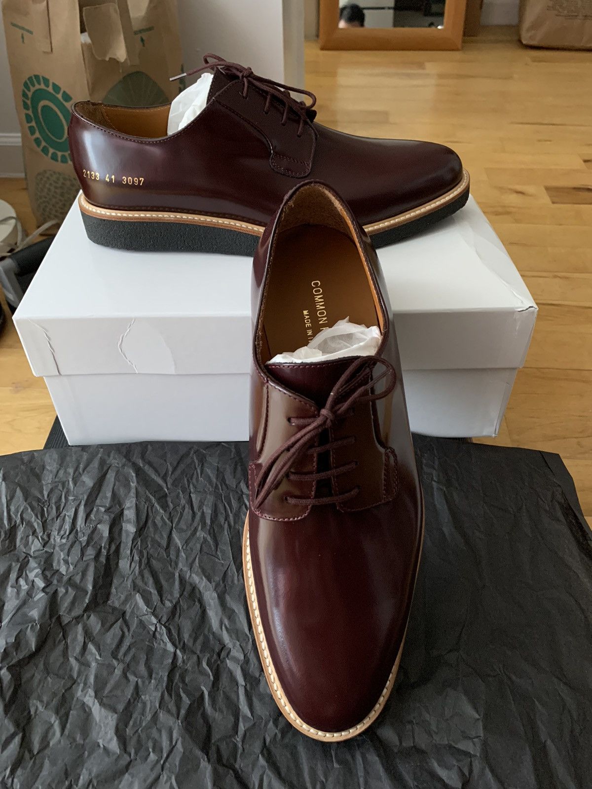 image of Bnib 41 Common Projects Bordeaux Derby Shoes, Men's (Size 8)