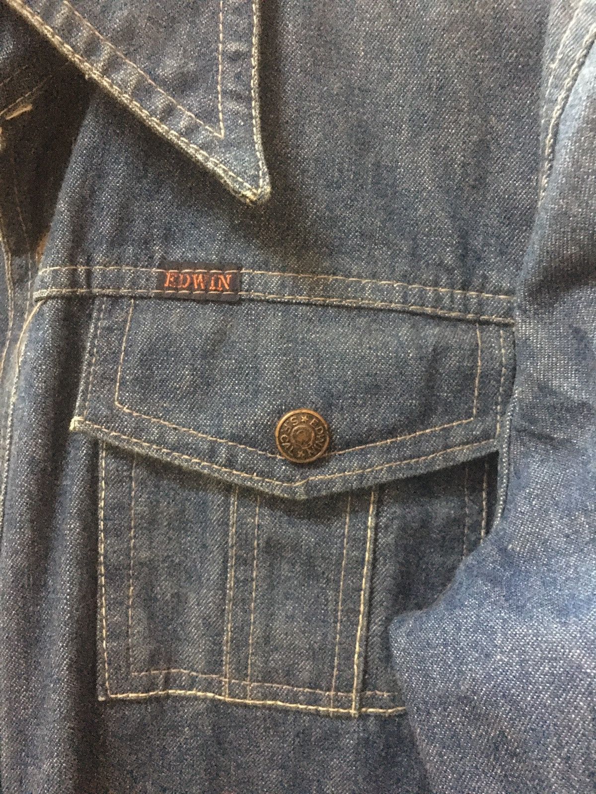 Edwin VINTAGE 80s EDWIN Selvage Jacket levis denim Size US L / EU 52-54 / 3 - 5 Thumbnail