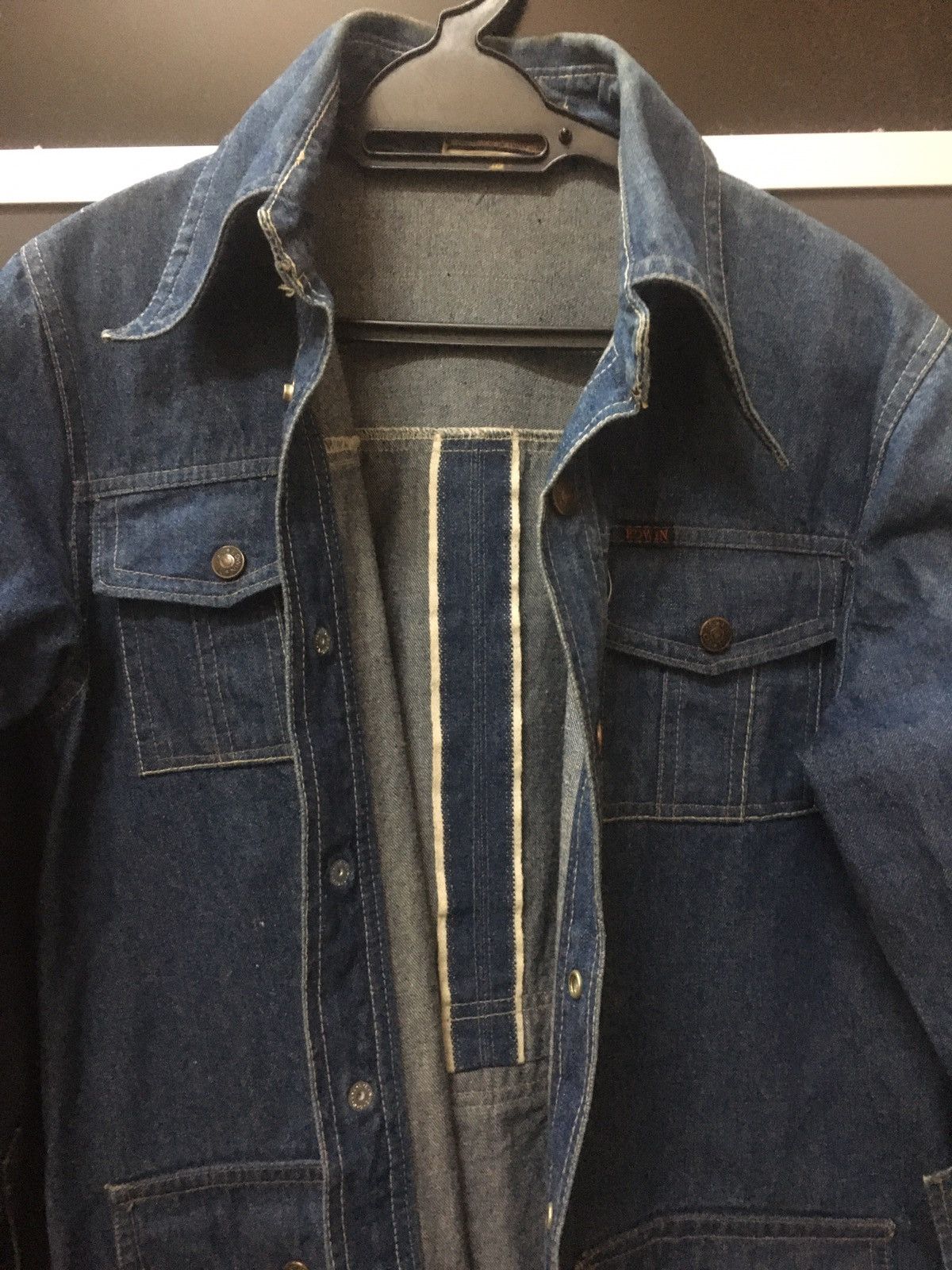 Edwin VINTAGE 80s EDWIN Selvage Jacket levis denim Size US L / EU 52-54 / 3 - 1 Thumbnail