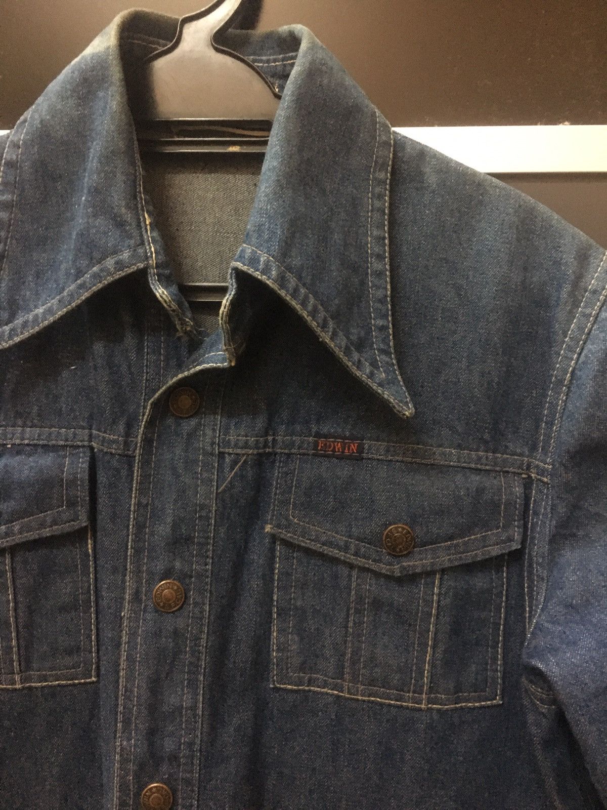 Edwin VINTAGE 80s EDWIN Selvage Jacket levis denim Size US L / EU 52-54 / 3 - 8 Thumbnail
