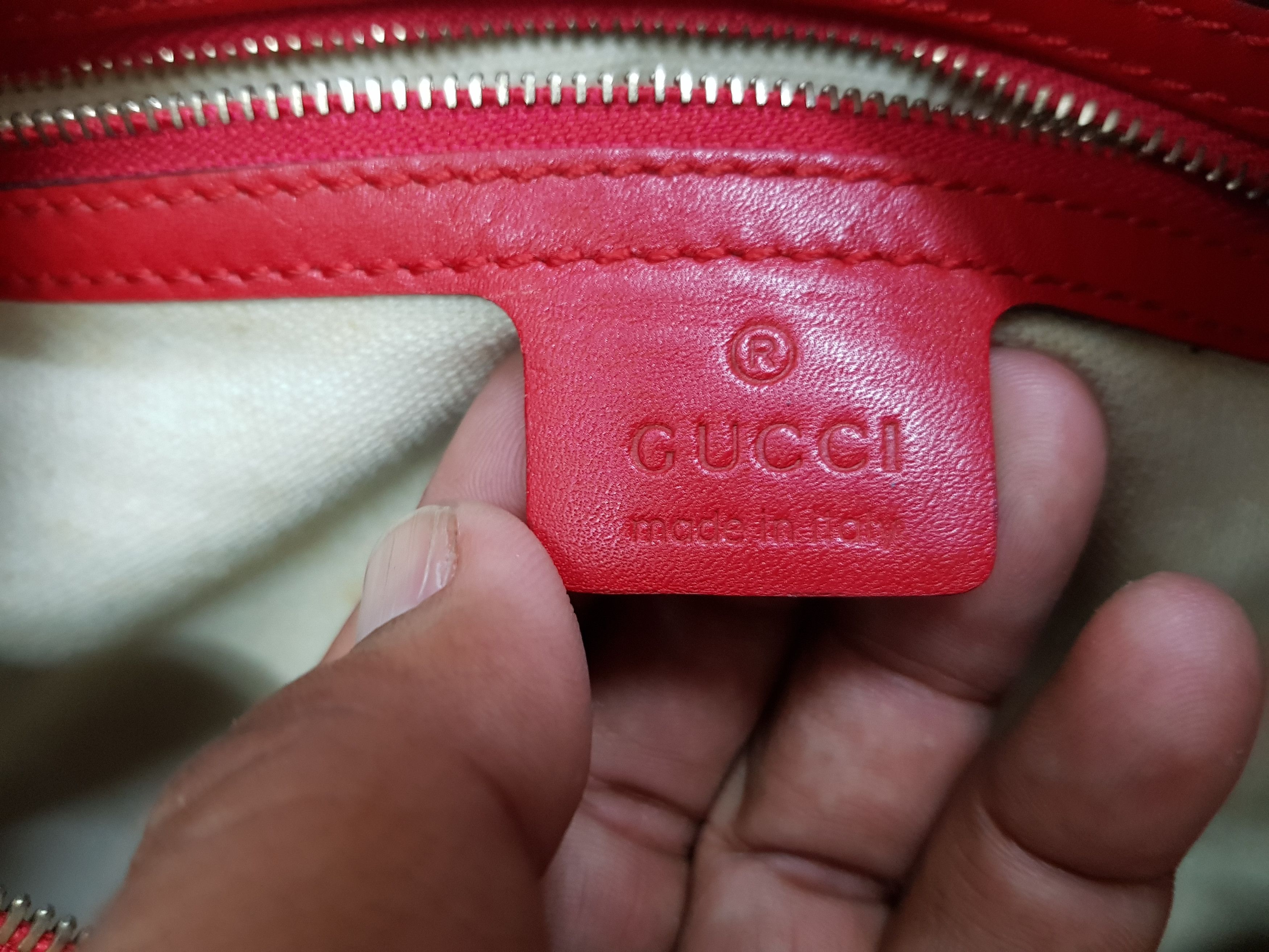 Gucci 🔥Authentic🔥 GUCCI Guccissima Boston Satchel Red Leather GG Size ONE SIZE - 12 Thumbnail