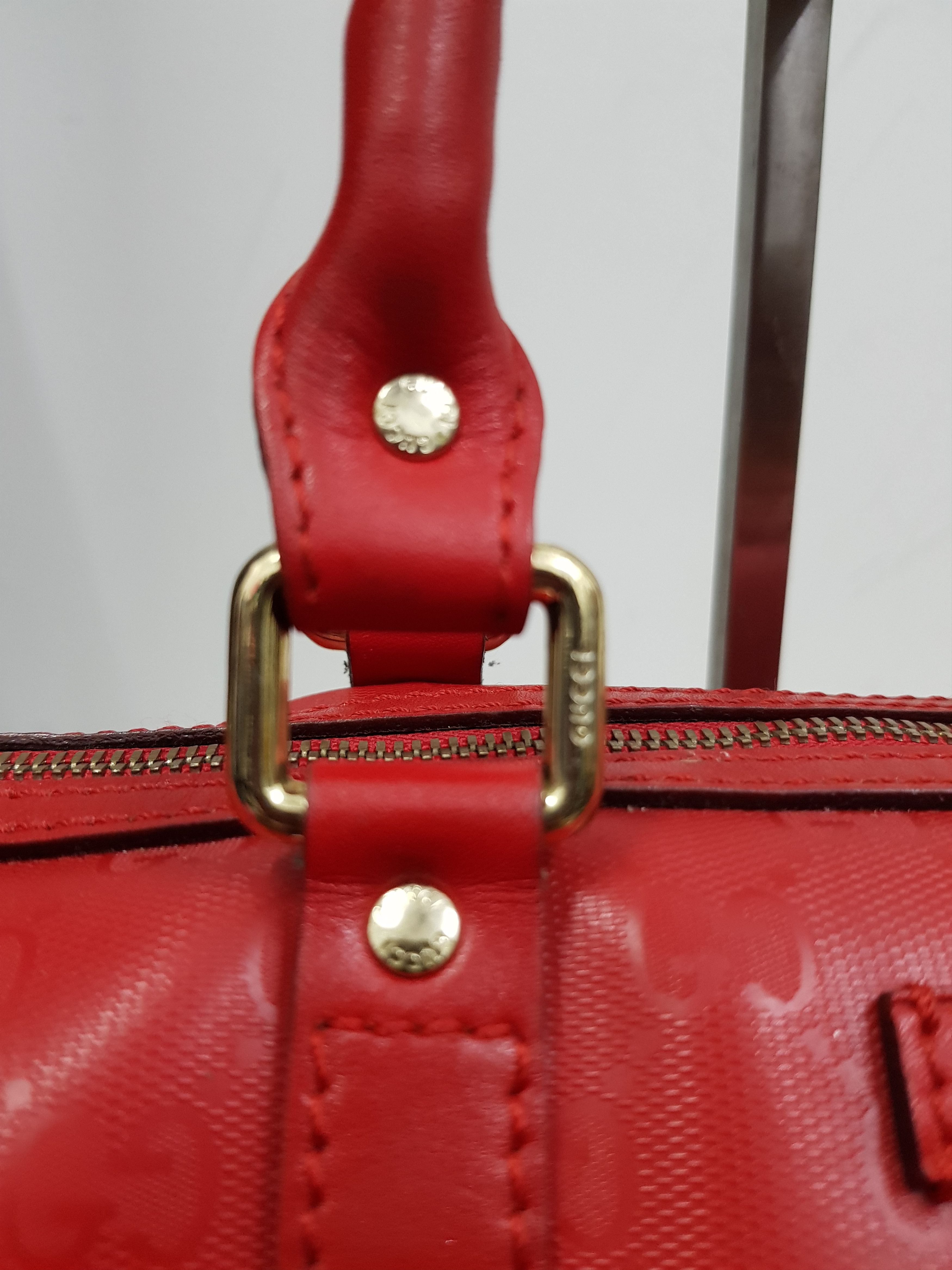 Gucci 🔥Authentic🔥 GUCCI Guccissima Boston Satchel Red Leather GG Size ONE SIZE - 5 Thumbnail