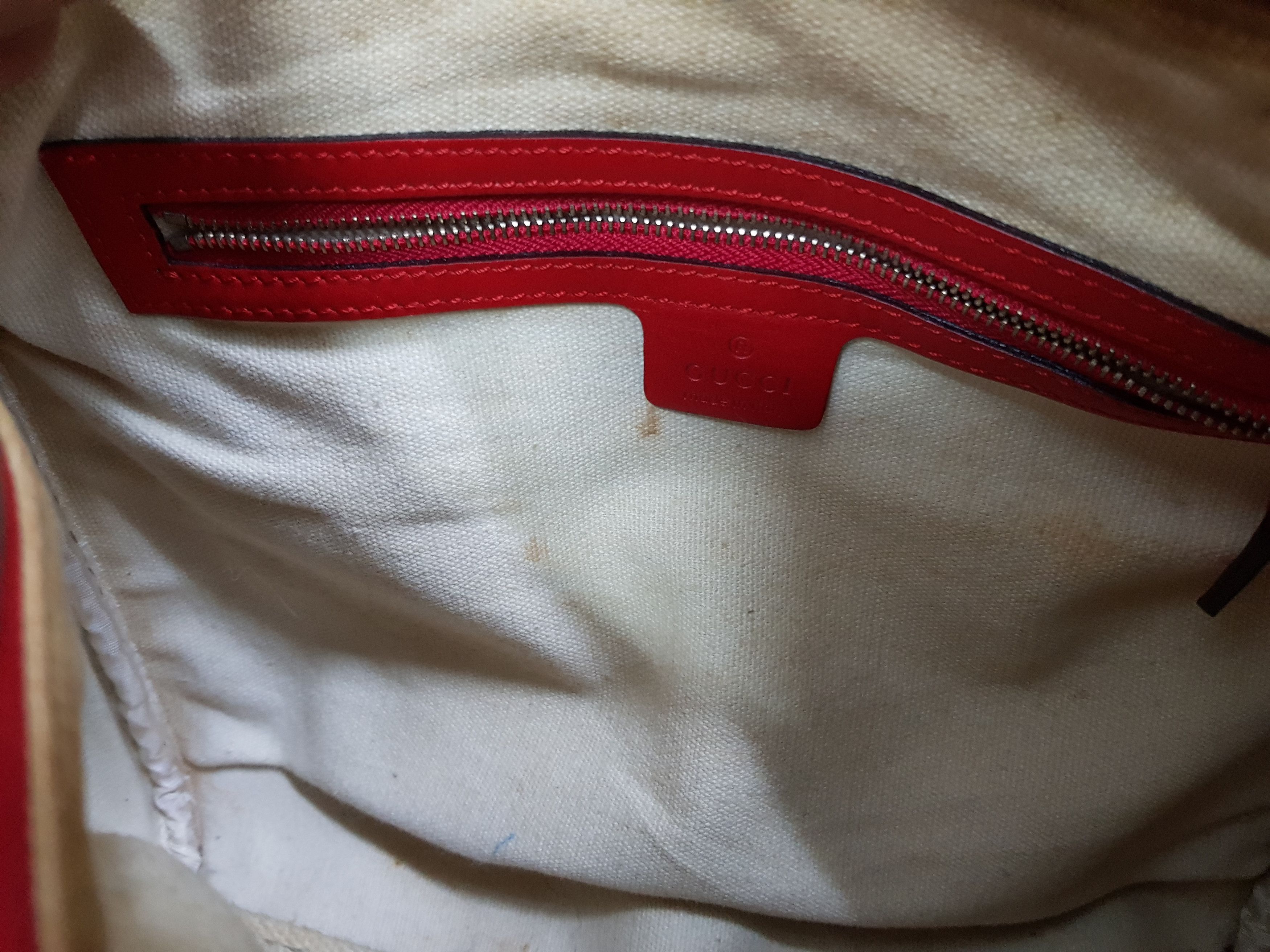 Gucci 🔥Authentic🔥 GUCCI Guccissima Boston Satchel Red Leather GG Size ONE SIZE - 11 Thumbnail