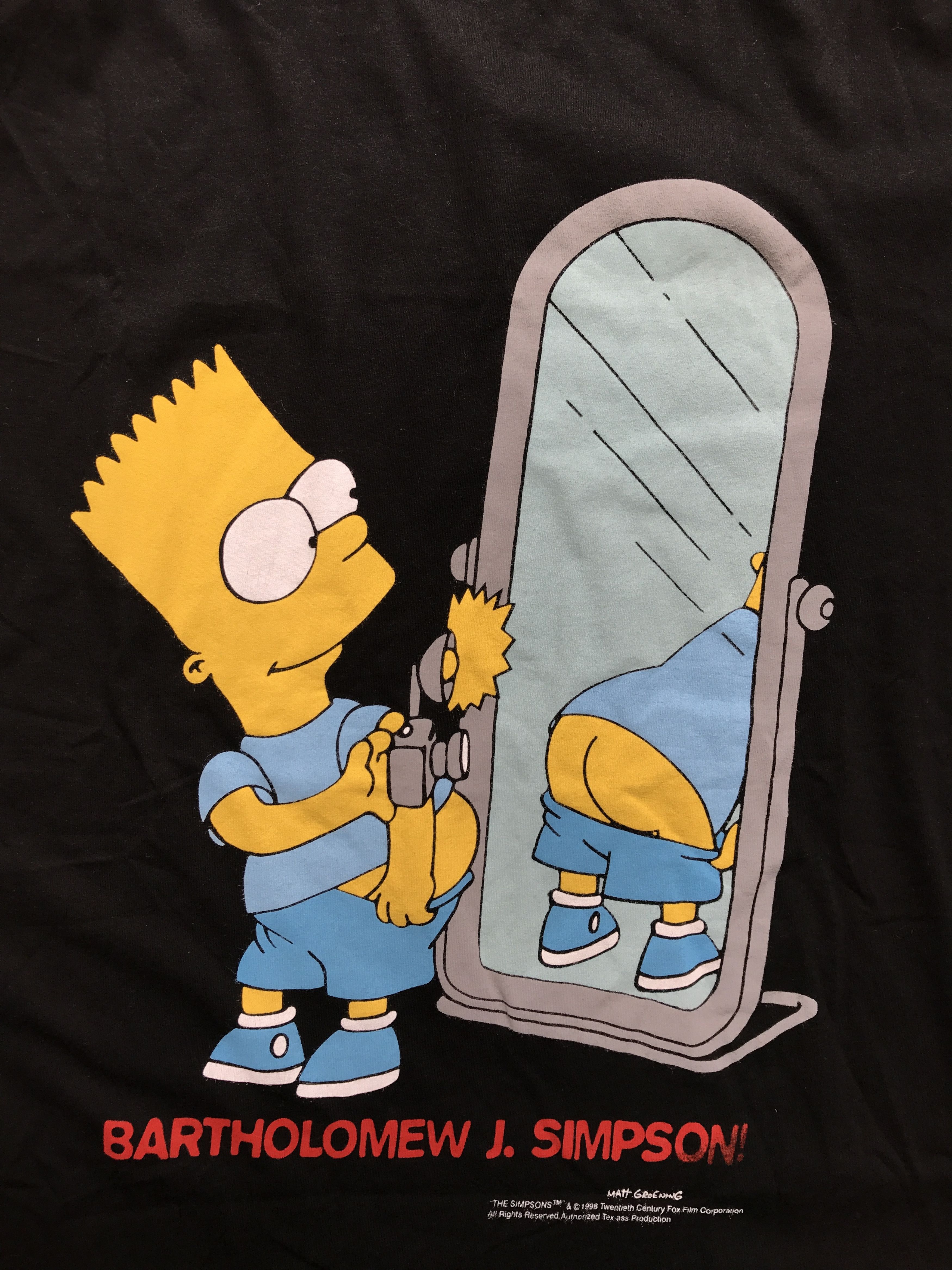 Vintage VTG 1997 90s Bart Simpson butt Ass Picture selfie T-shirt | Grailed