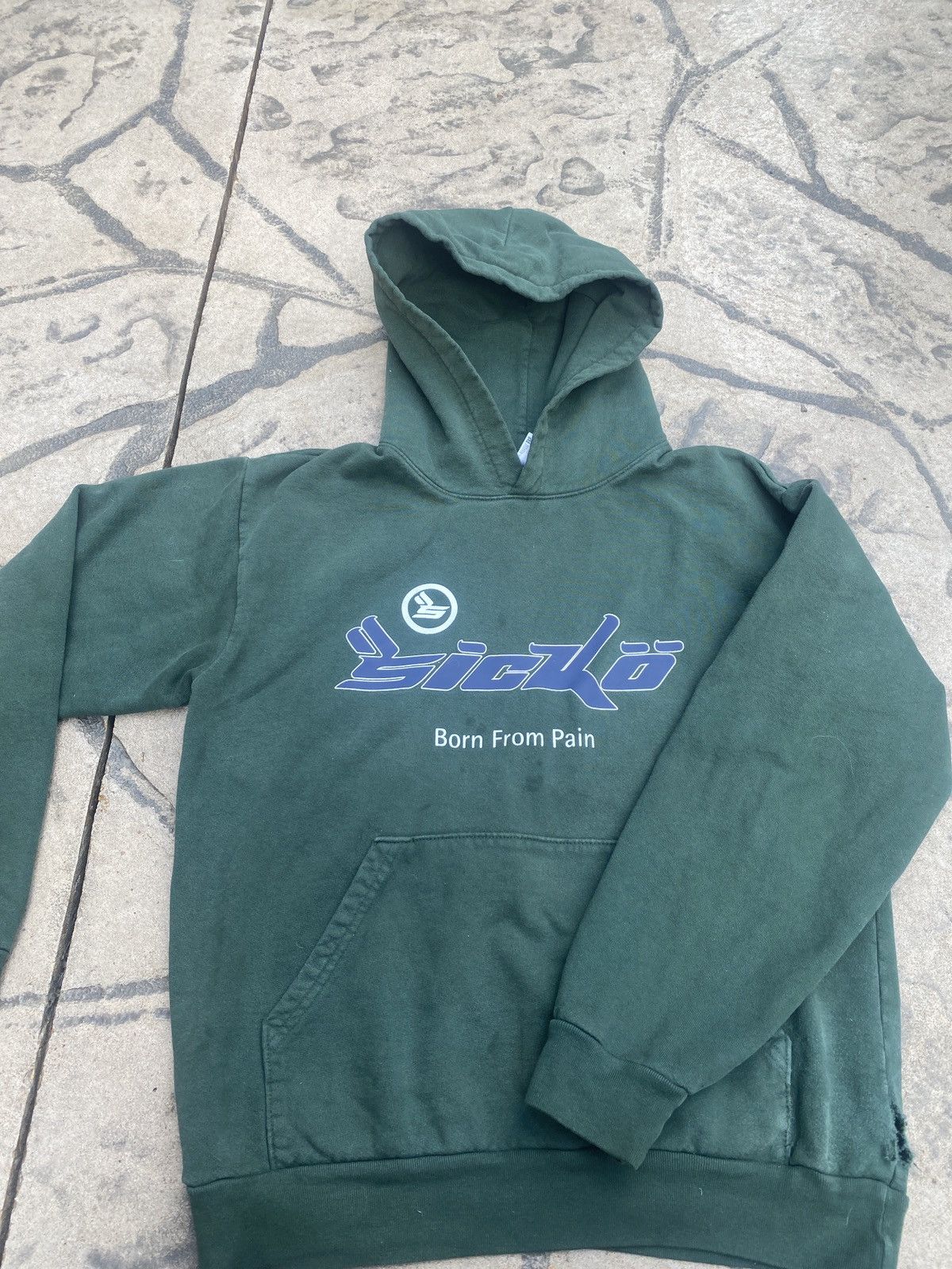 Other Sicko Born From Pain Green Hoodie | Grailed