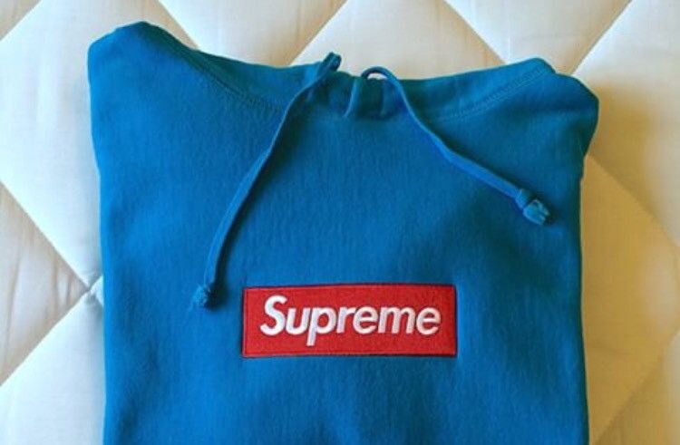 Supreme red on hot sale teal box logo hoodie