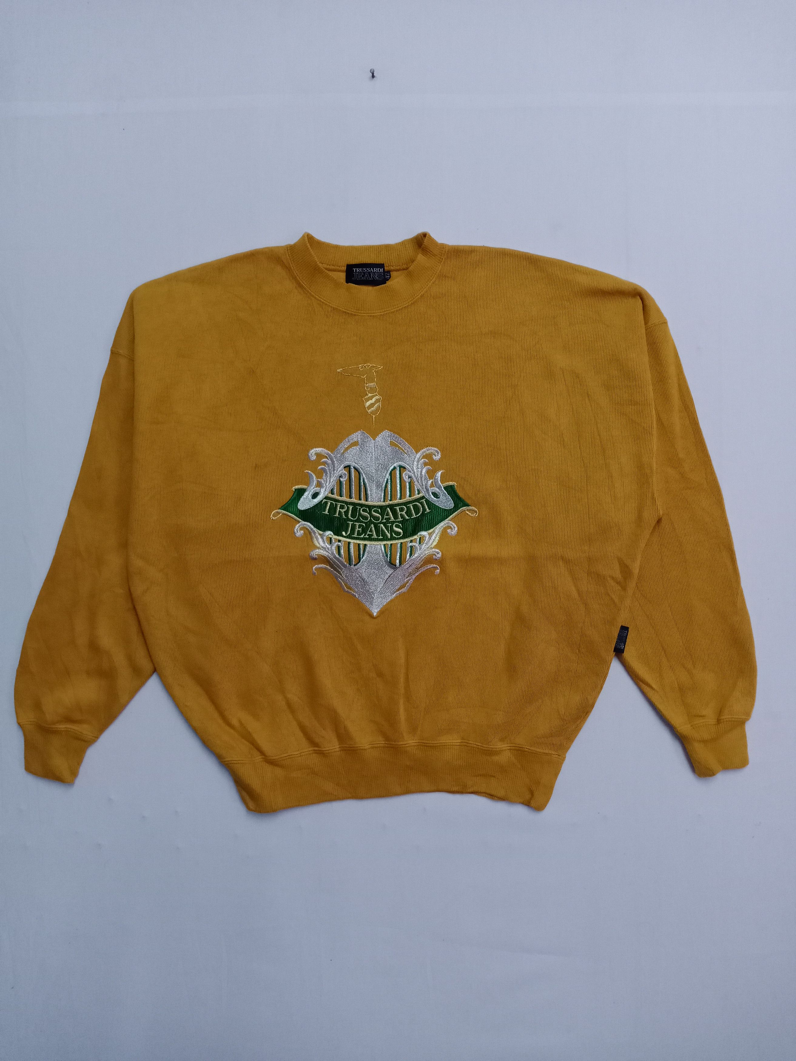 Trussardi × Vintage RARE!! Vintage TRUSSADI Embroidered Logo Sweatshirt Size US XL / EU 56 / 4 - 1 Thumbnail