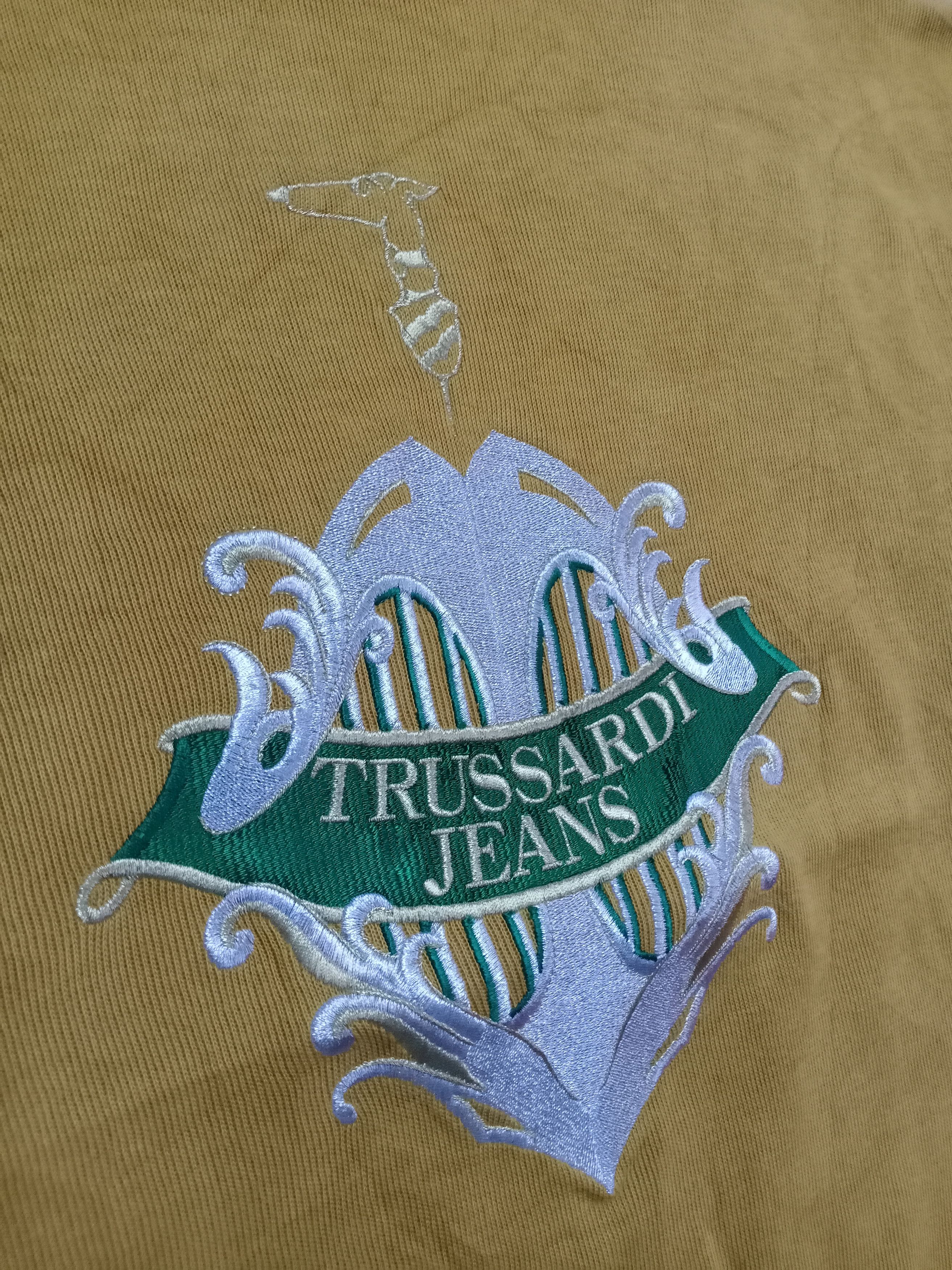 Trussardi × Vintage RARE!! Vintage TRUSSADI Embroidered Logo Sweatshirt Size US XL / EU 56 / 4 - 5 Thumbnail