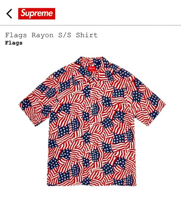 Supreme Flags Raylon Button Down shirt Medium M SS 20 American 