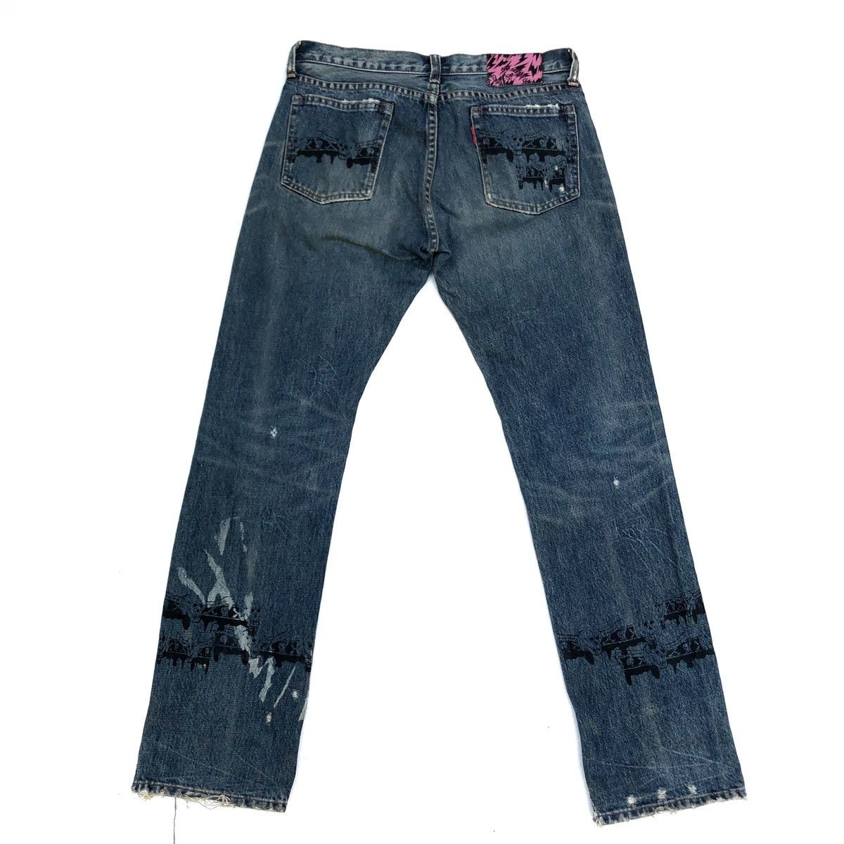 If Six Was Nine 🌟RNA Too Fast To Live Skulls Patchwork Pocket Denim Jeans Size US 30 / EU 46 - 13 Thumbnail