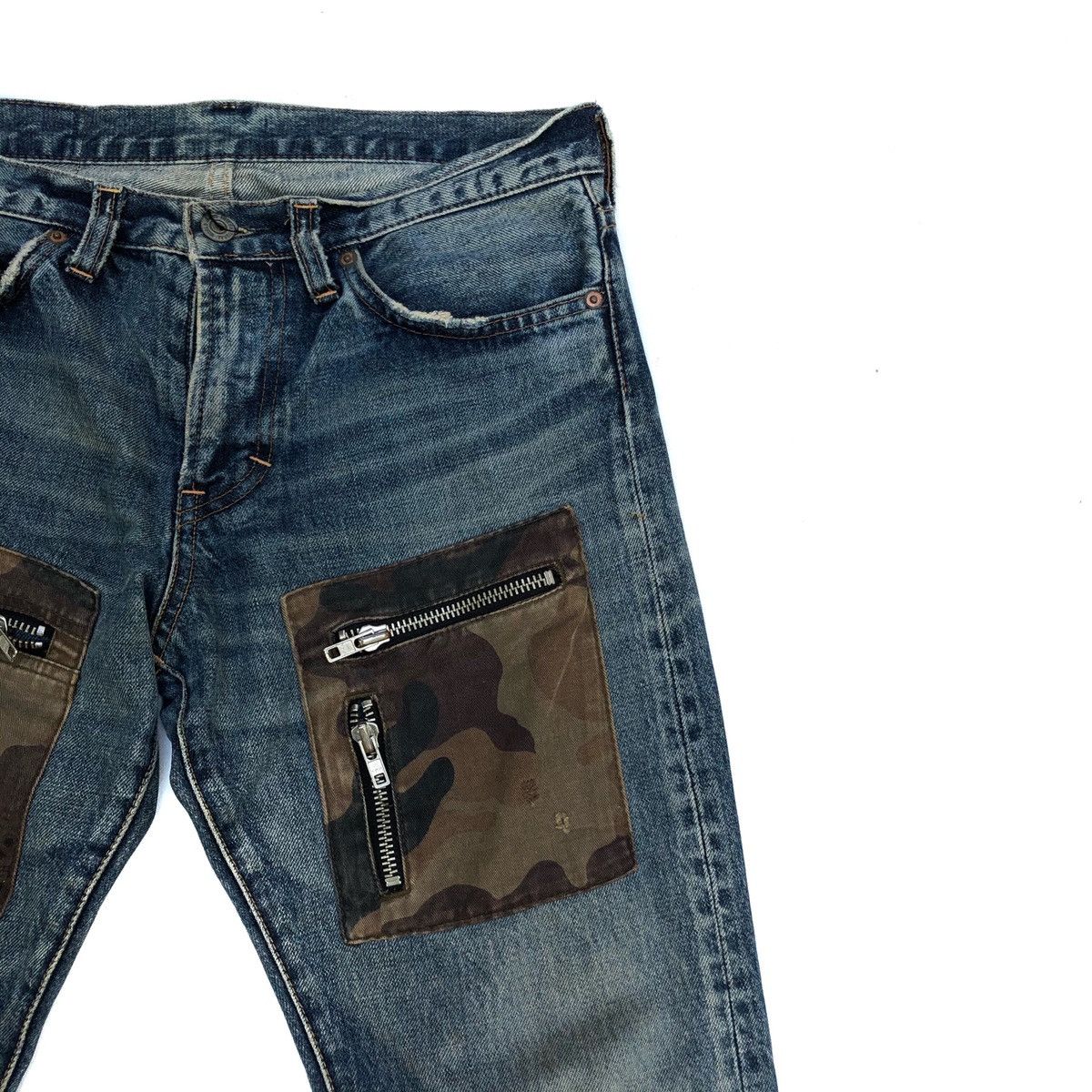 If Six Was Nine 🌟RNA Too Fast To Live Skulls Patchwork Pocket Denim Jeans Size US 30 / EU 46 - 4 Thumbnail