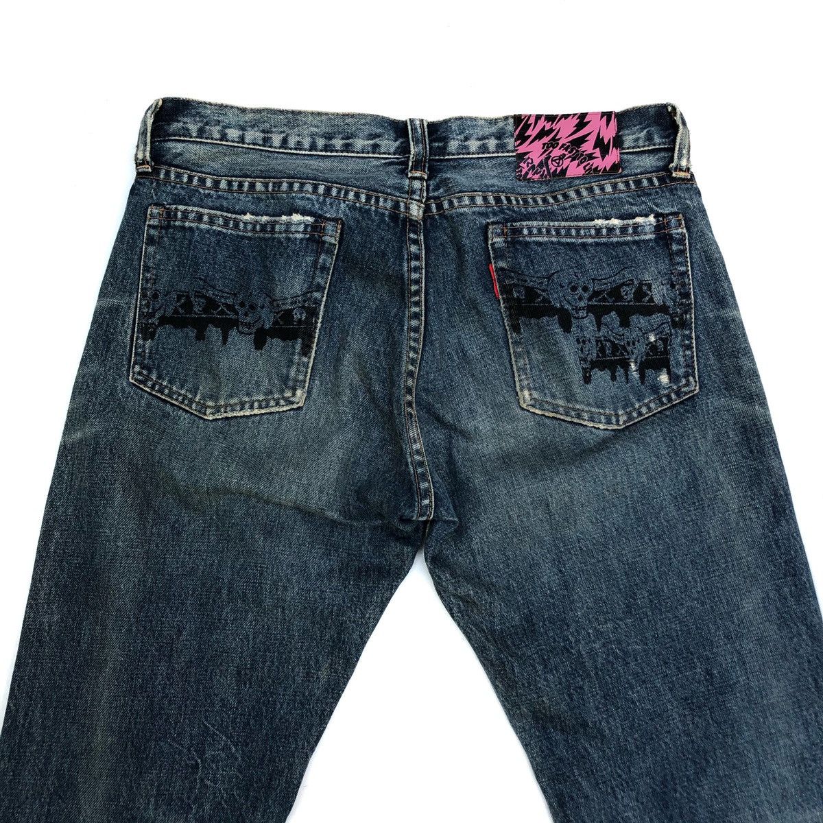 If Six Was Nine 🌟RNA Too Fast To Live Skulls Patchwork Pocket Denim Jeans Size US 30 / EU 46 - 12 Thumbnail