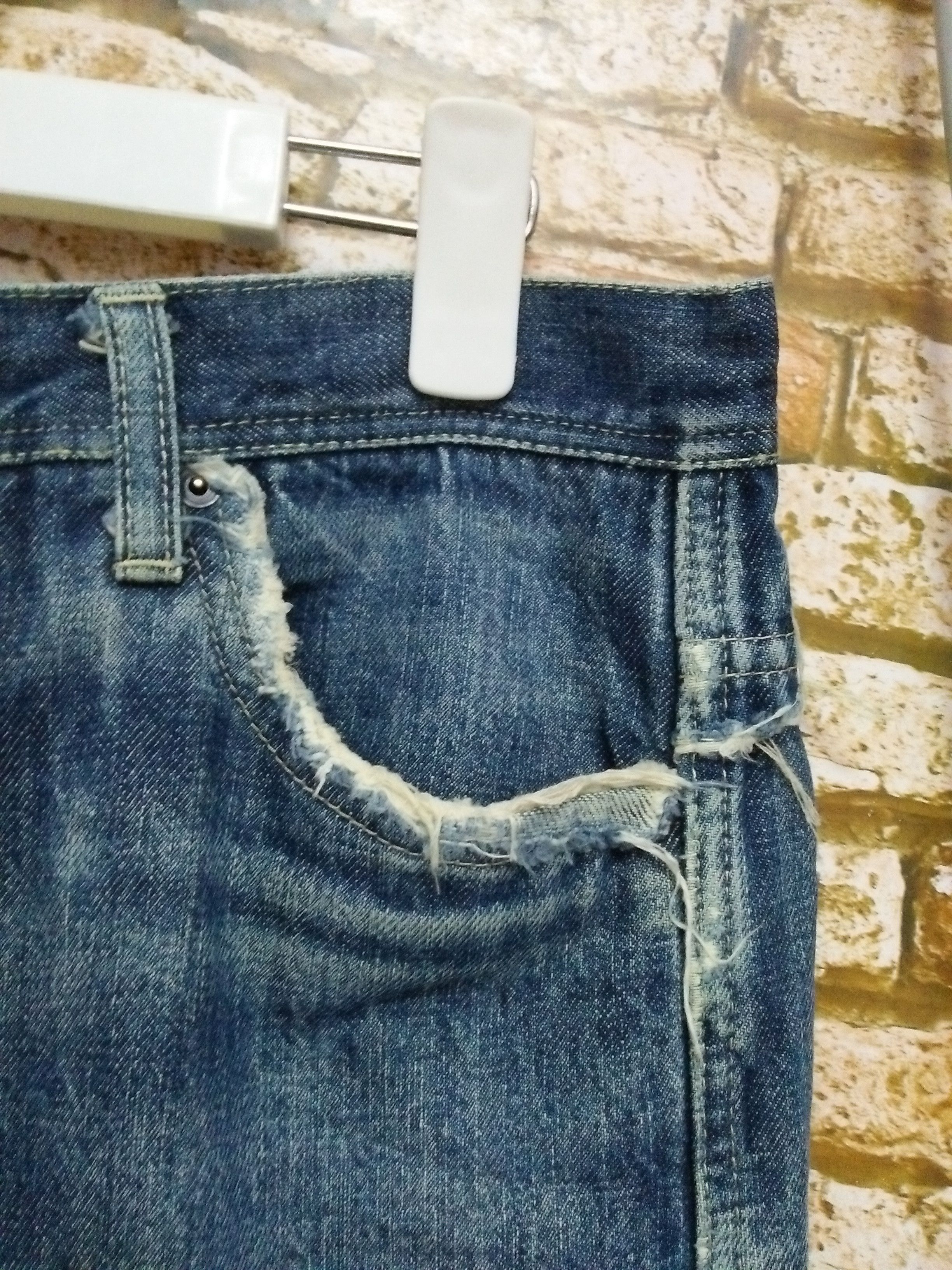 Vintage × Yohji Yamamoto 90s YOHJI YAMAMOTO Y's DISTRESSED DENIM JAPAN (B221) Size US 33 - 3 Thumbnail