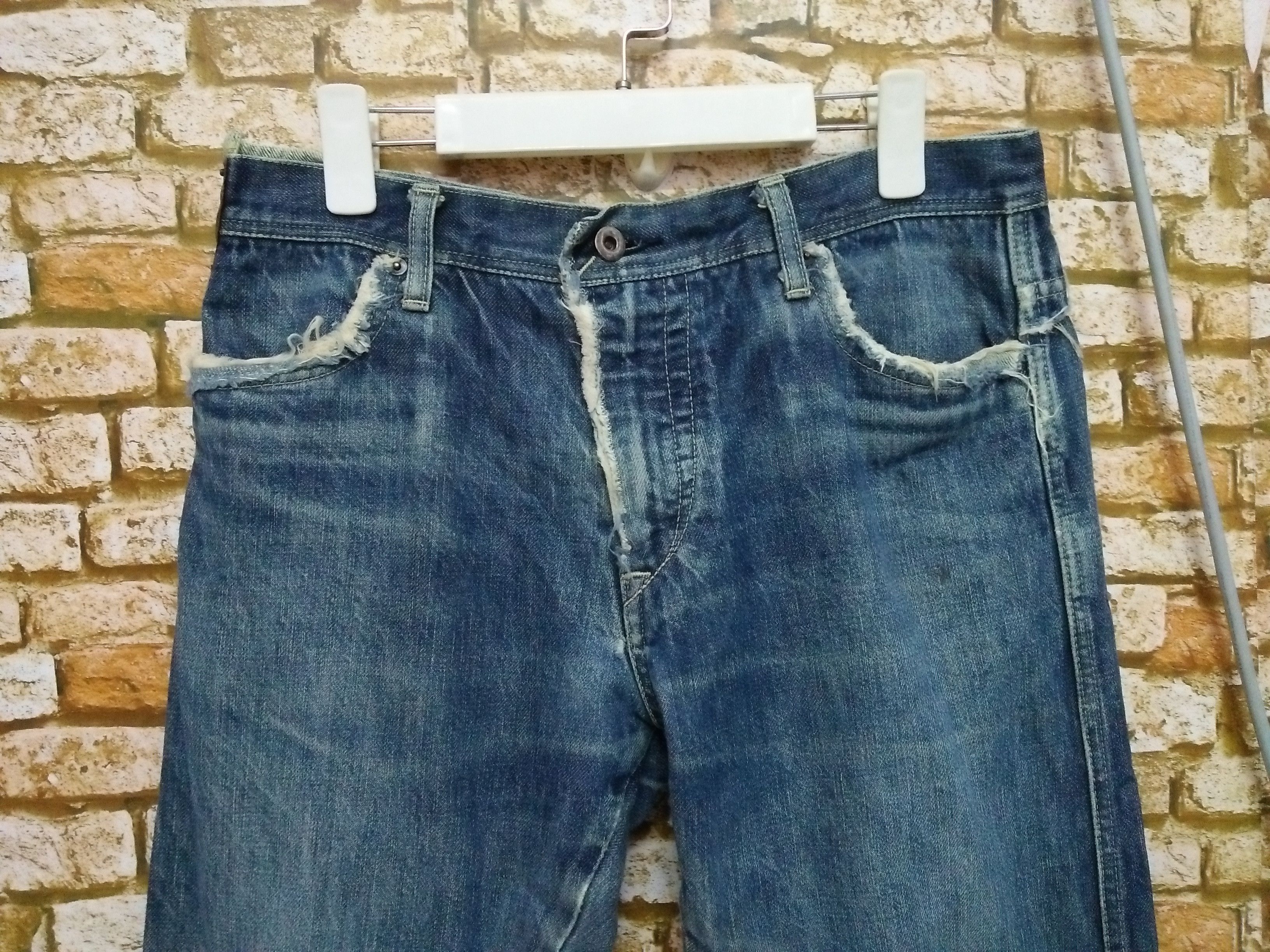 Vintage × Yohji Yamamoto 90s YOHJI YAMAMOTO Y's DISTRESSED DENIM JAPAN (B221) Size US 33 - 2 Thumbnail