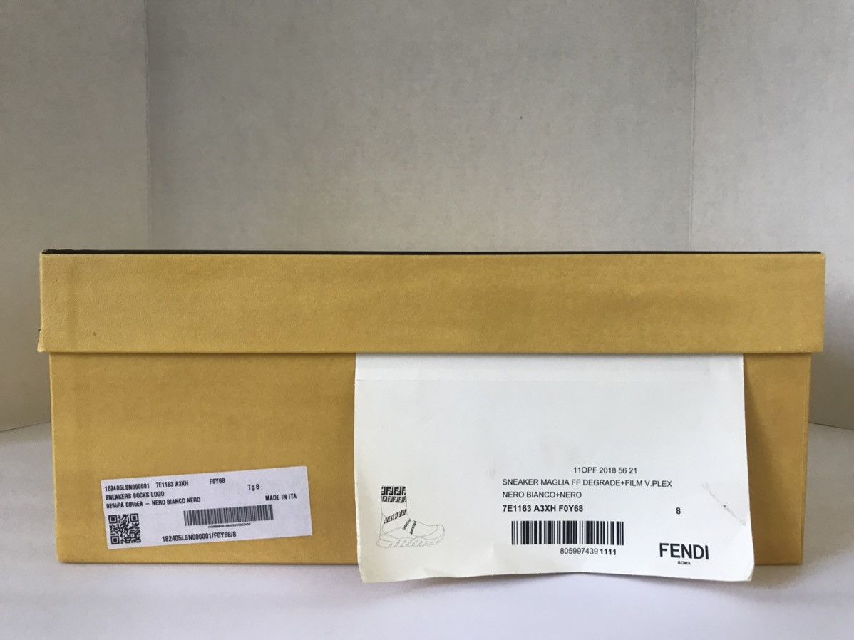 Fendi Fendi Forever Mens Black & White “FF” Logo Sock Sneaker Size US 9.5 / EU 42-43 - 9 Thumbnail