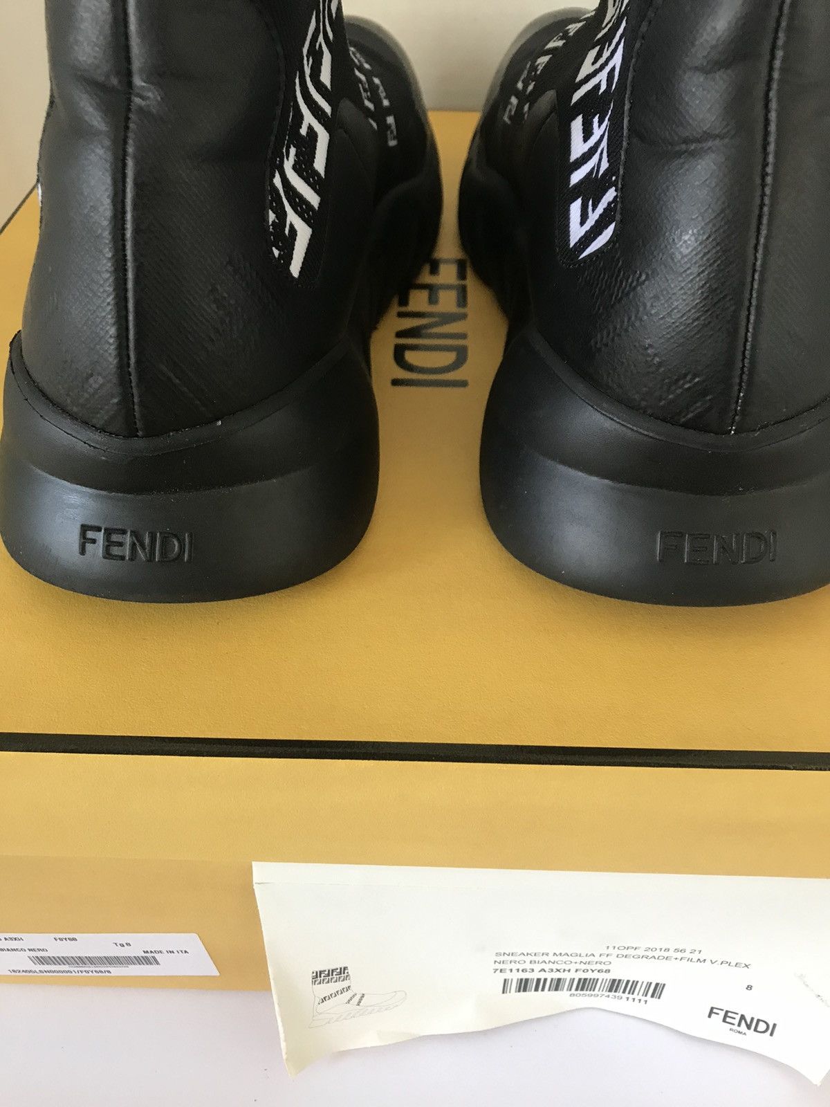 Fendi Fendi Forever Mens Black & White “FF” Logo Sock Sneaker Size US 9.5 / EU 42-43 - 5 Thumbnail
