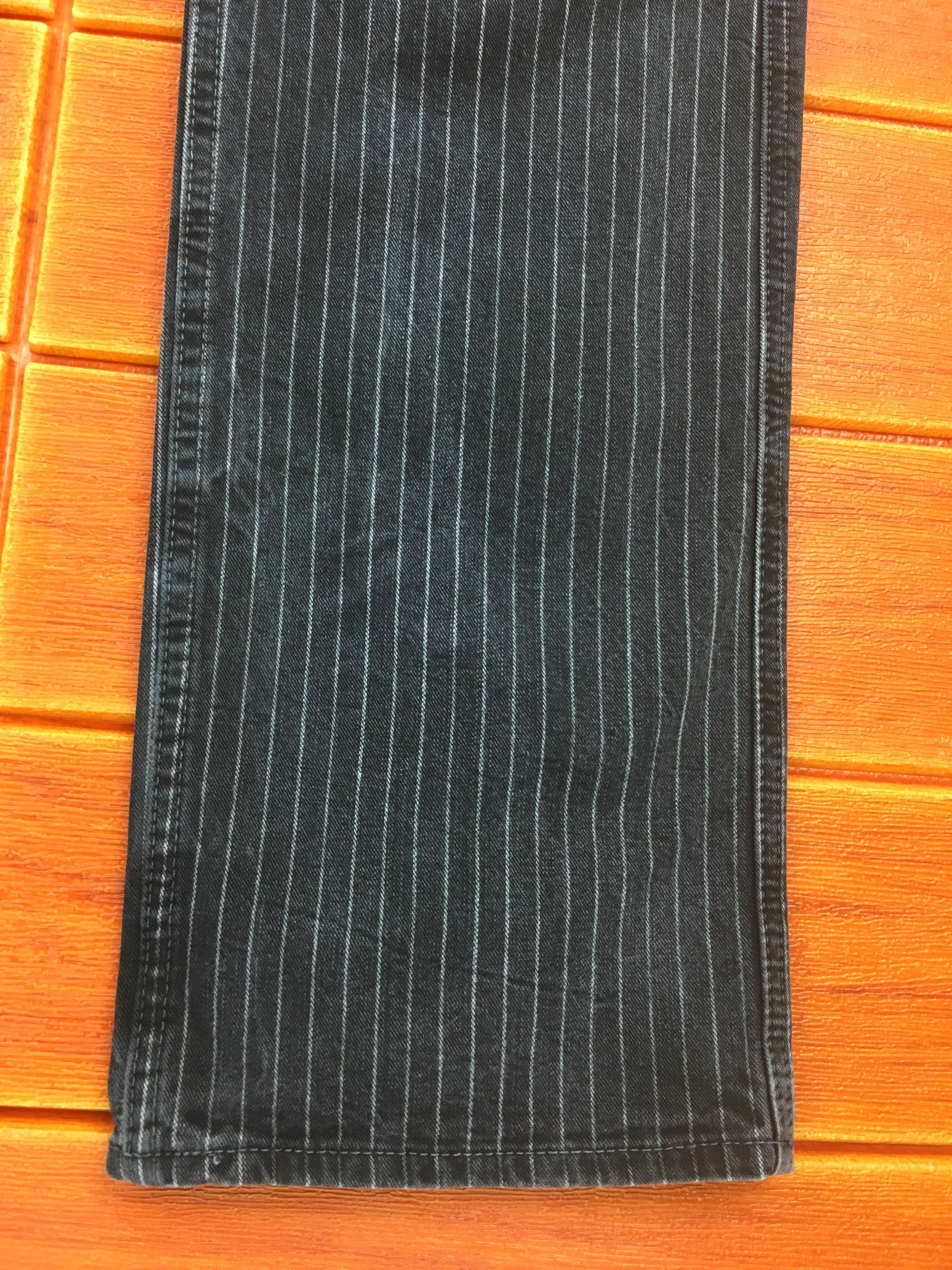 Hysteric Glamour Japanese Brand SPELLBOUND Striped Black Faded Denim Jeans Size US 32 / EU 48 - 9 Thumbnail