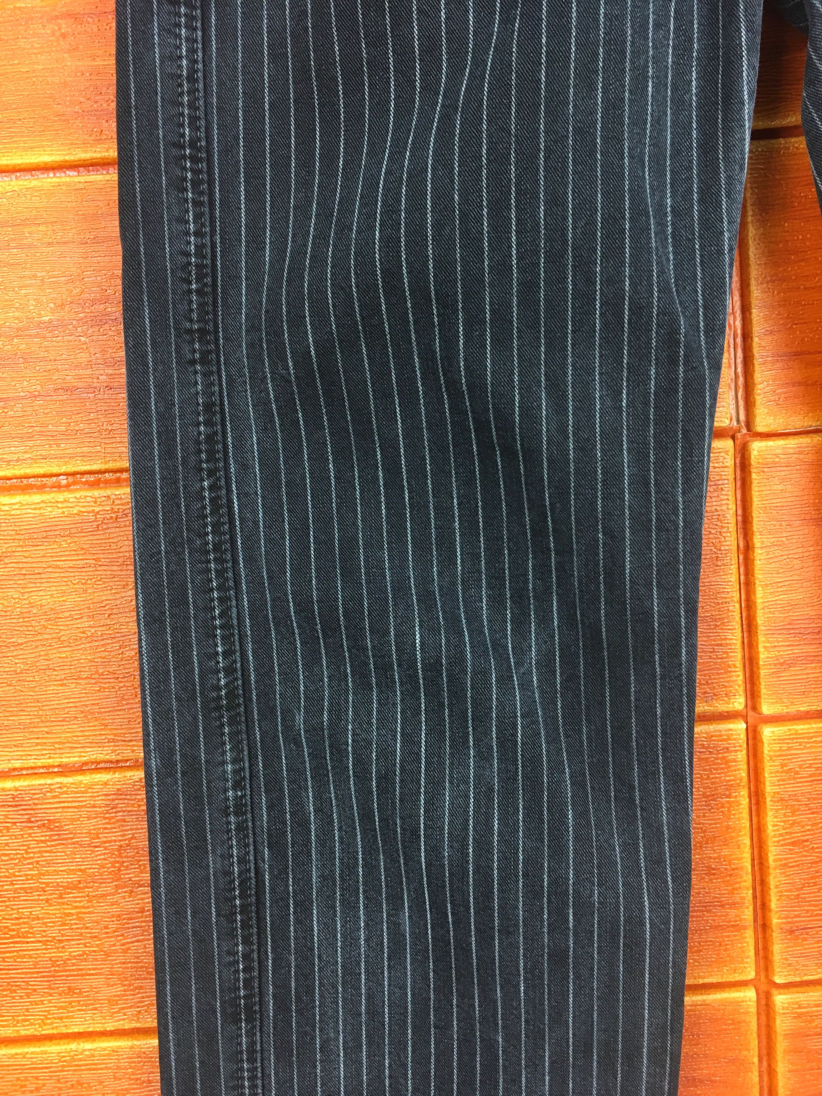 Hysteric Glamour Japanese Brand SPELLBOUND Striped Black Faded Denim Jeans Size US 32 / EU 48 - 6 Thumbnail