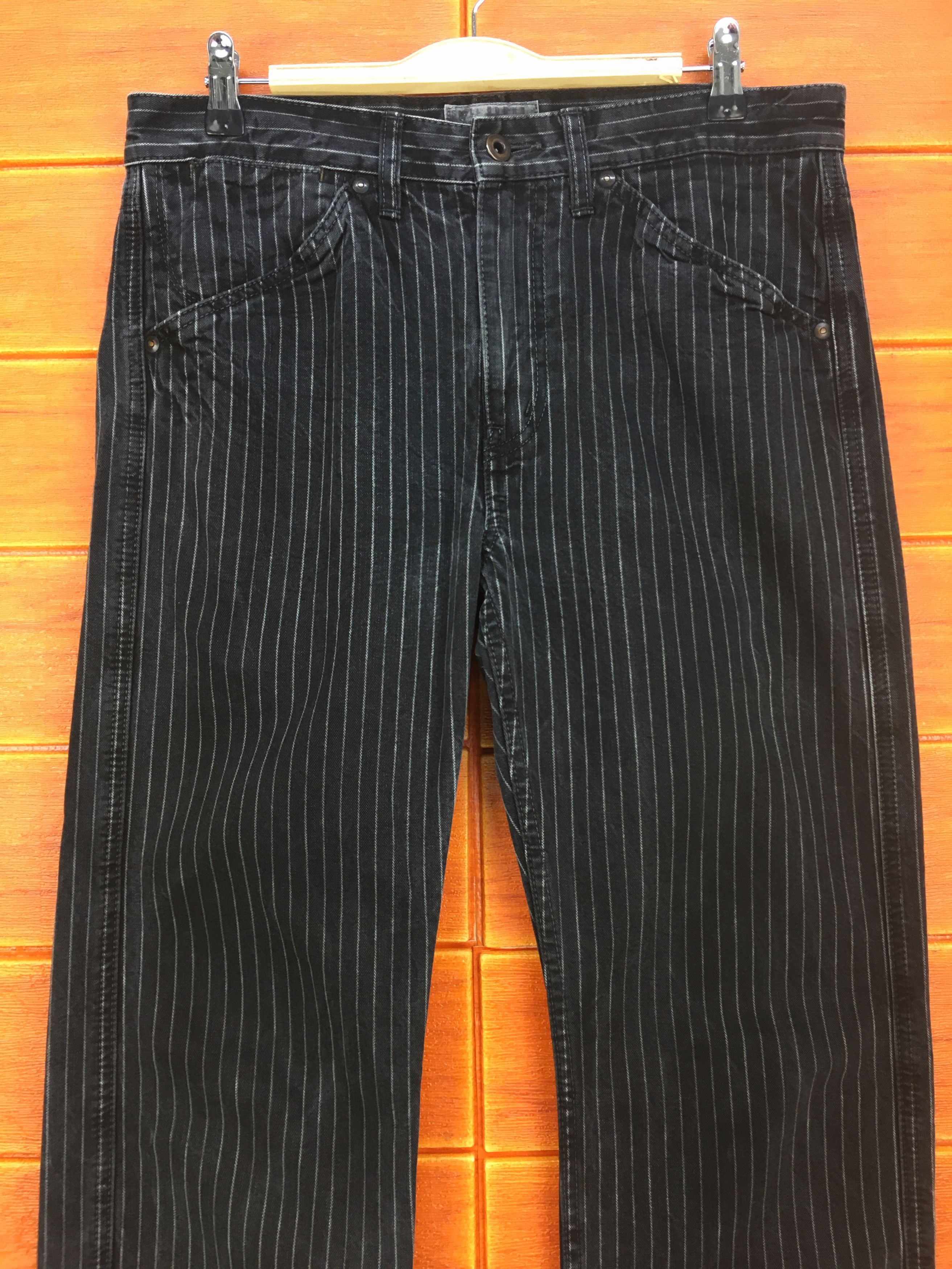 Hysteric Glamour Japanese Brand SPELLBOUND Striped Black Faded Denim Jeans Size US 32 / EU 48 - 3 Thumbnail