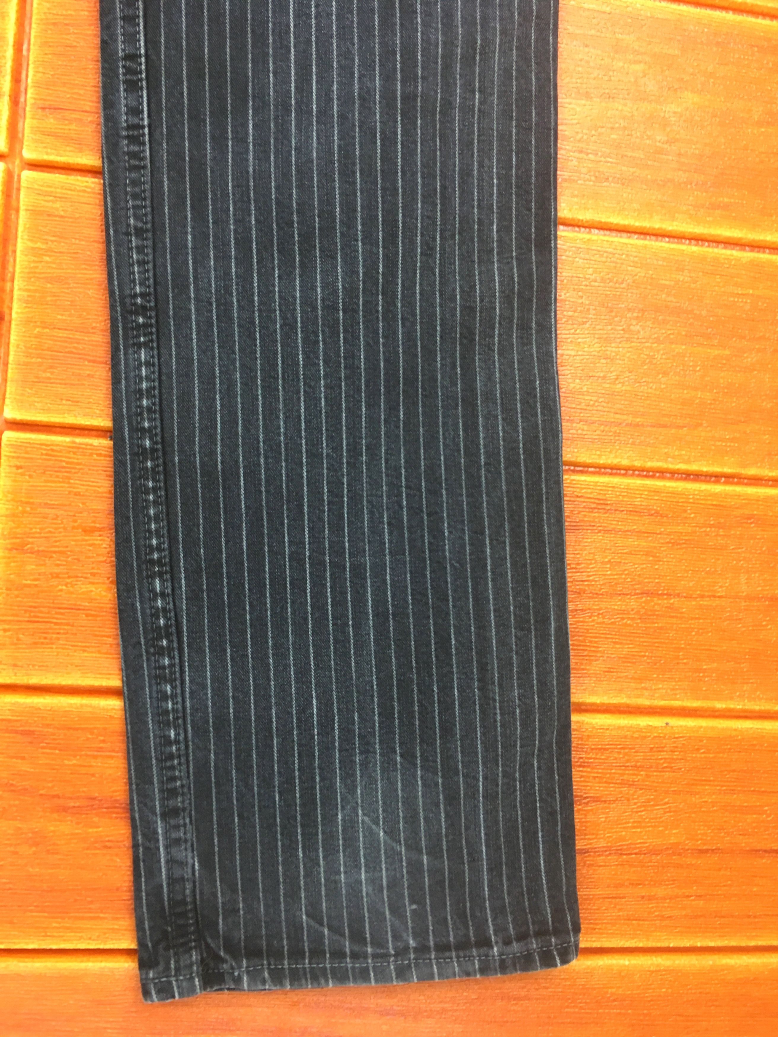 Hysteric Glamour Japanese Brand SPELLBOUND Striped Black Faded Denim Jeans Size US 32 / EU 48 - 14 Thumbnail