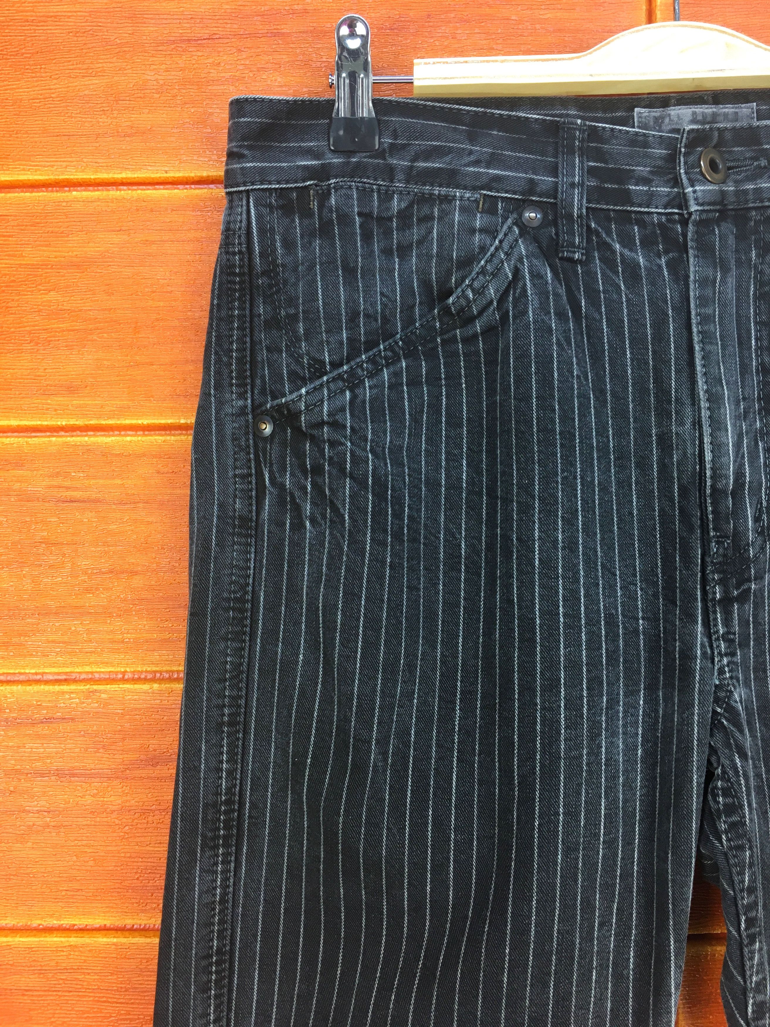 Hysteric Glamour Japanese Brand SPELLBOUND Striped Black Faded Denim Jeans Size US 32 / EU 48 - 4 Thumbnail