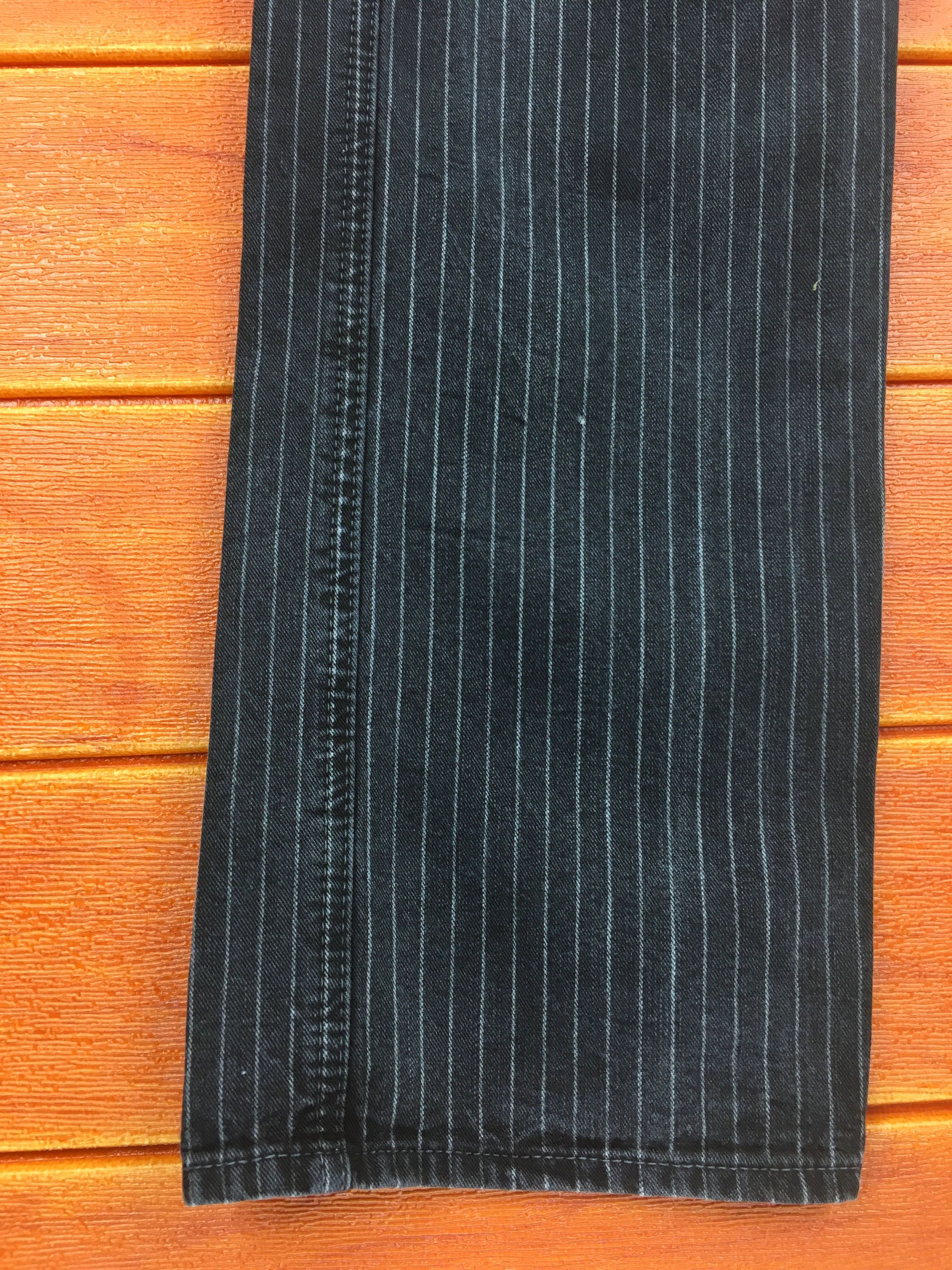 Hysteric Glamour Japanese Brand SPELLBOUND Striped Black Faded Denim Jeans Size US 32 / EU 48 - 8 Thumbnail