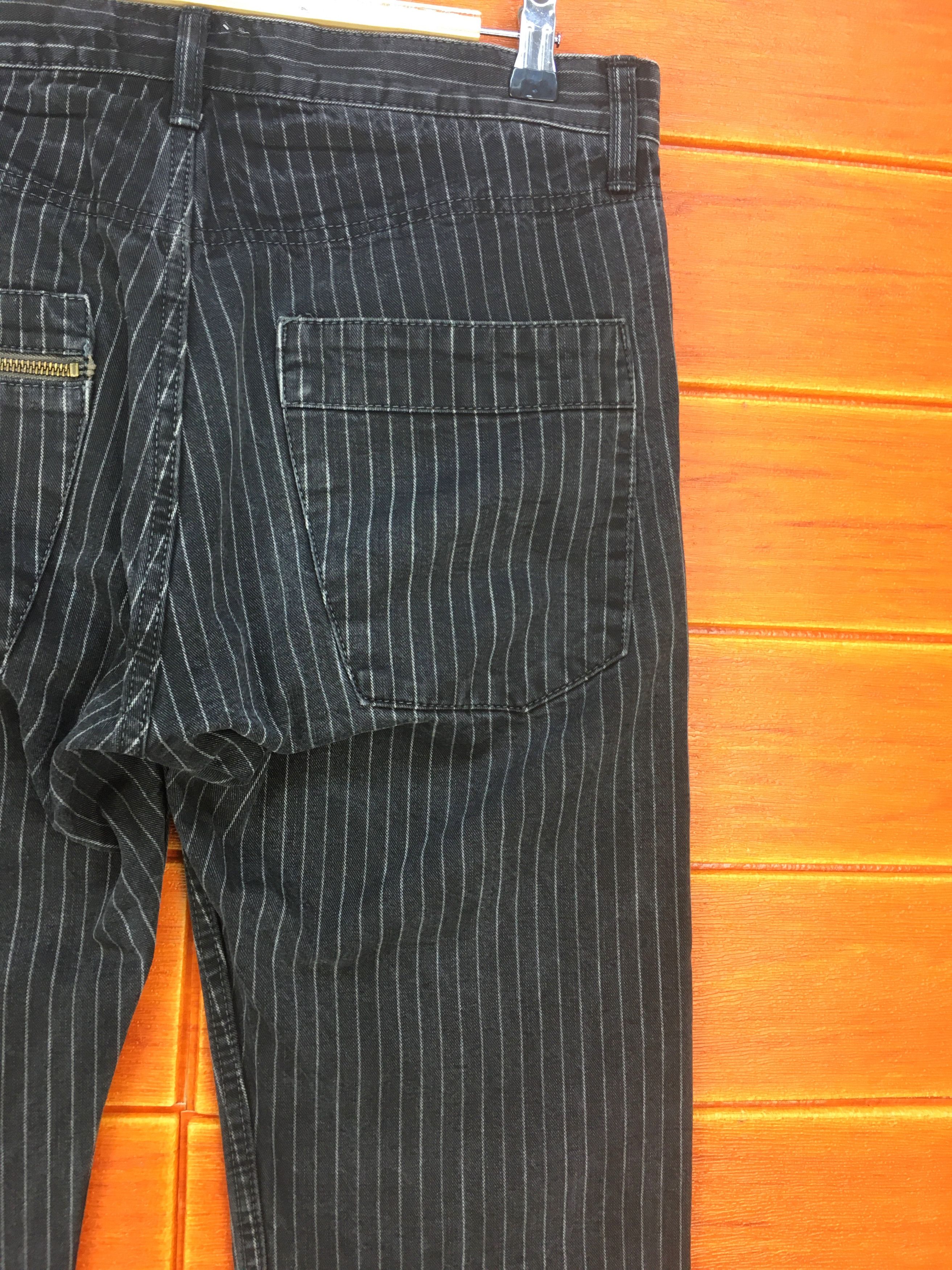 Hysteric Glamour Japanese Brand SPELLBOUND Striped Black Faded Denim Jeans Size US 32 / EU 48 - 12 Thumbnail