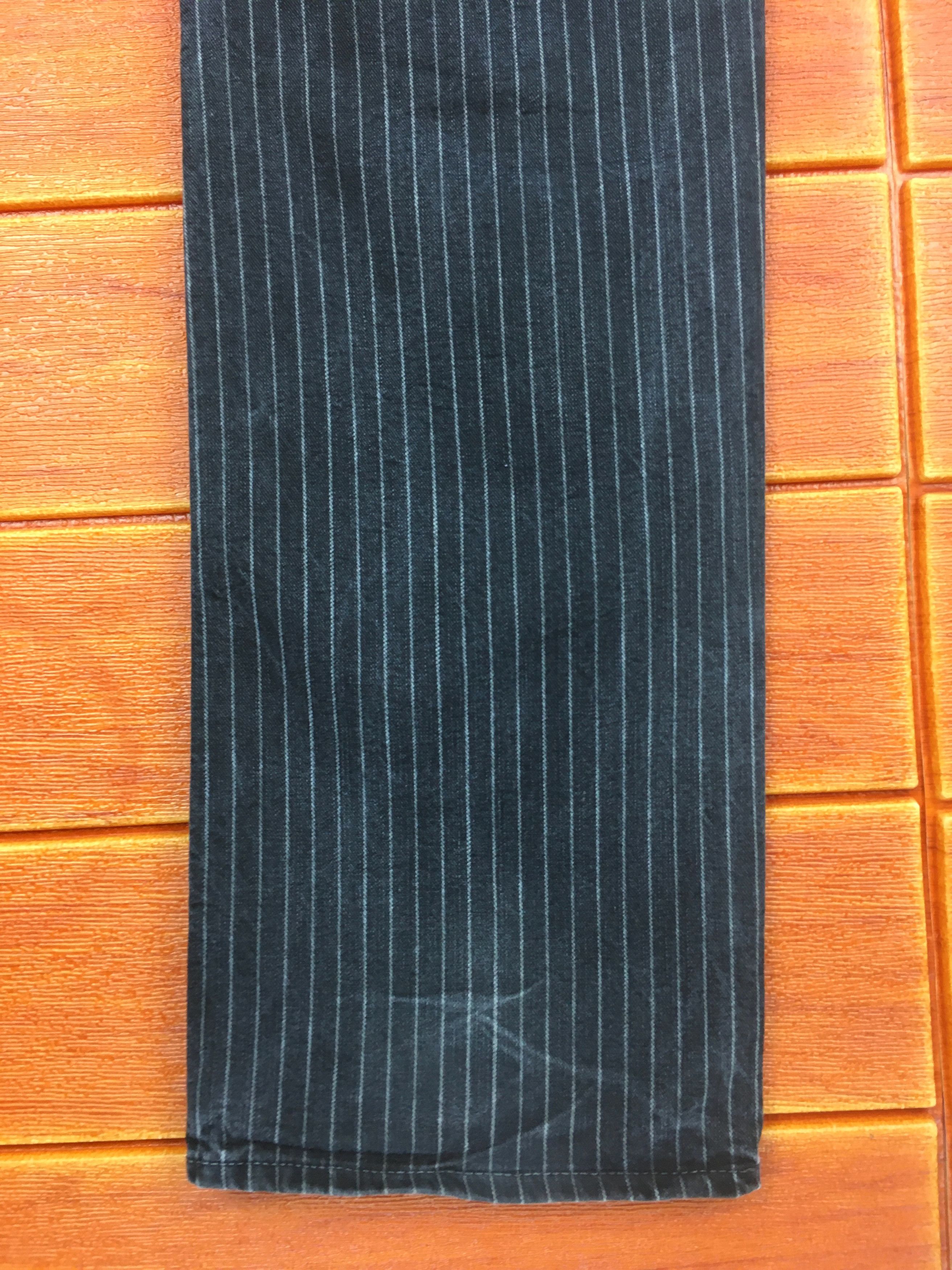 Hysteric Glamour Japanese Brand SPELLBOUND Striped Black Faded Denim Jeans Size US 32 / EU 48 - 13 Thumbnail